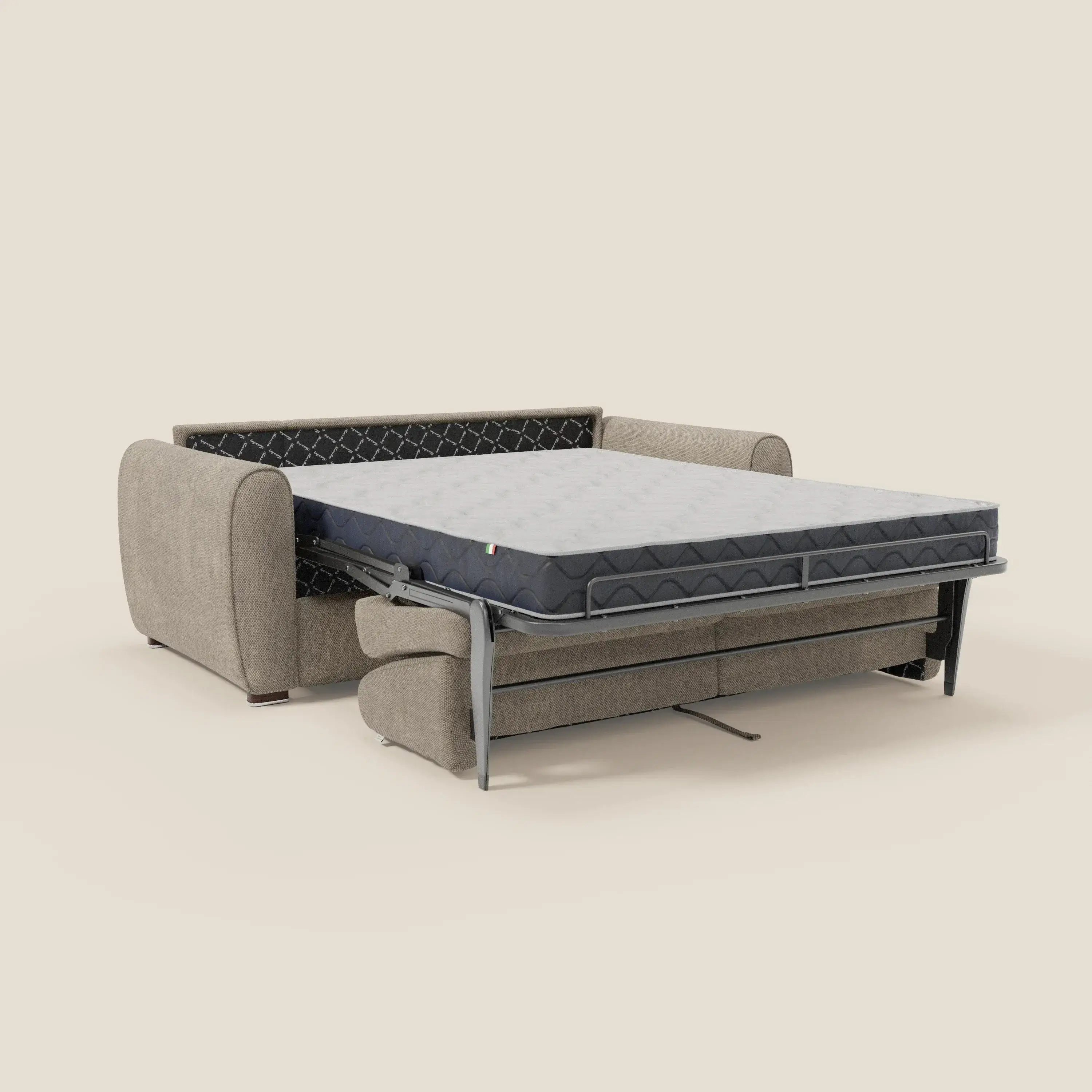Kaleo Canapé convertible moderne avec matelas H17 cm - en tissu imperméable T26 taupe - Image 11