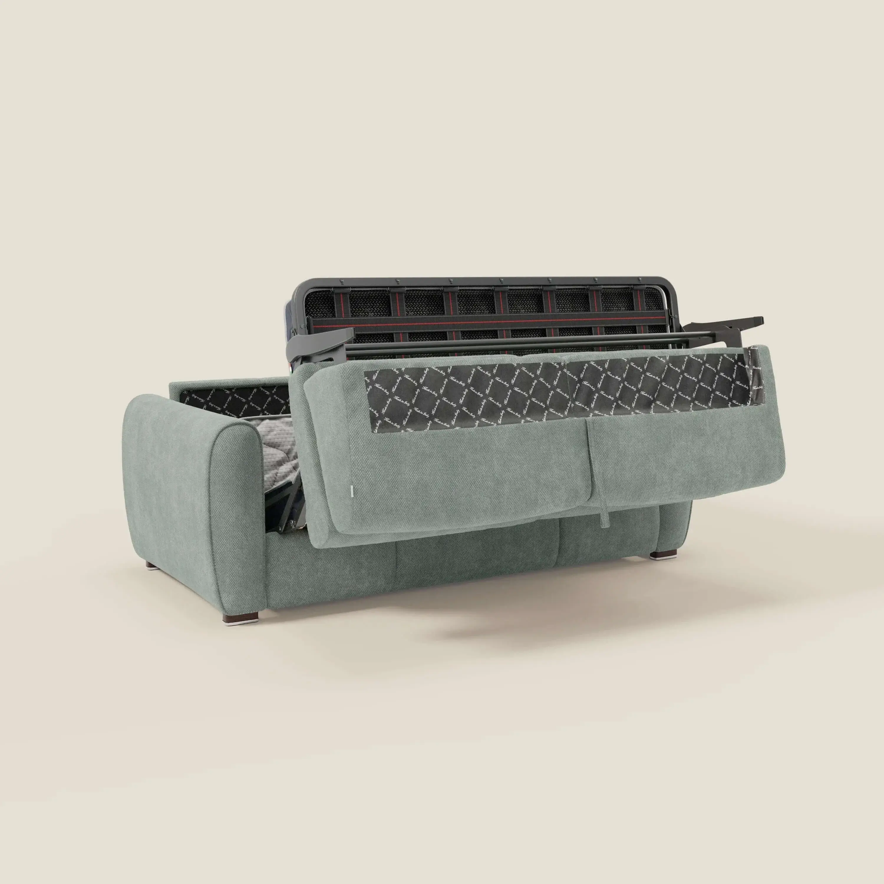 Kaleo Canapé convertible moderne avec matelas H17 cm - en tissu imperméable T26 vert aquamarine - Image 10