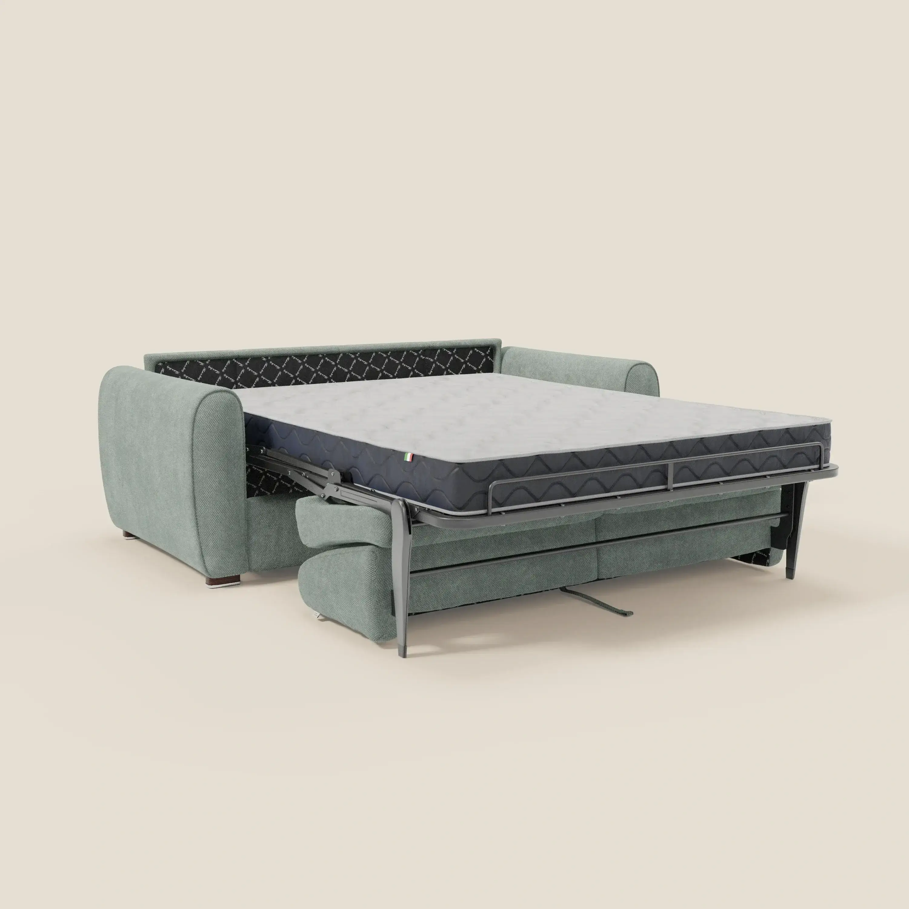 Kaleo Canapé convertible moderne avec matelas H17 cm - en tissu imperméable T26 vert aquamarine - Image 11