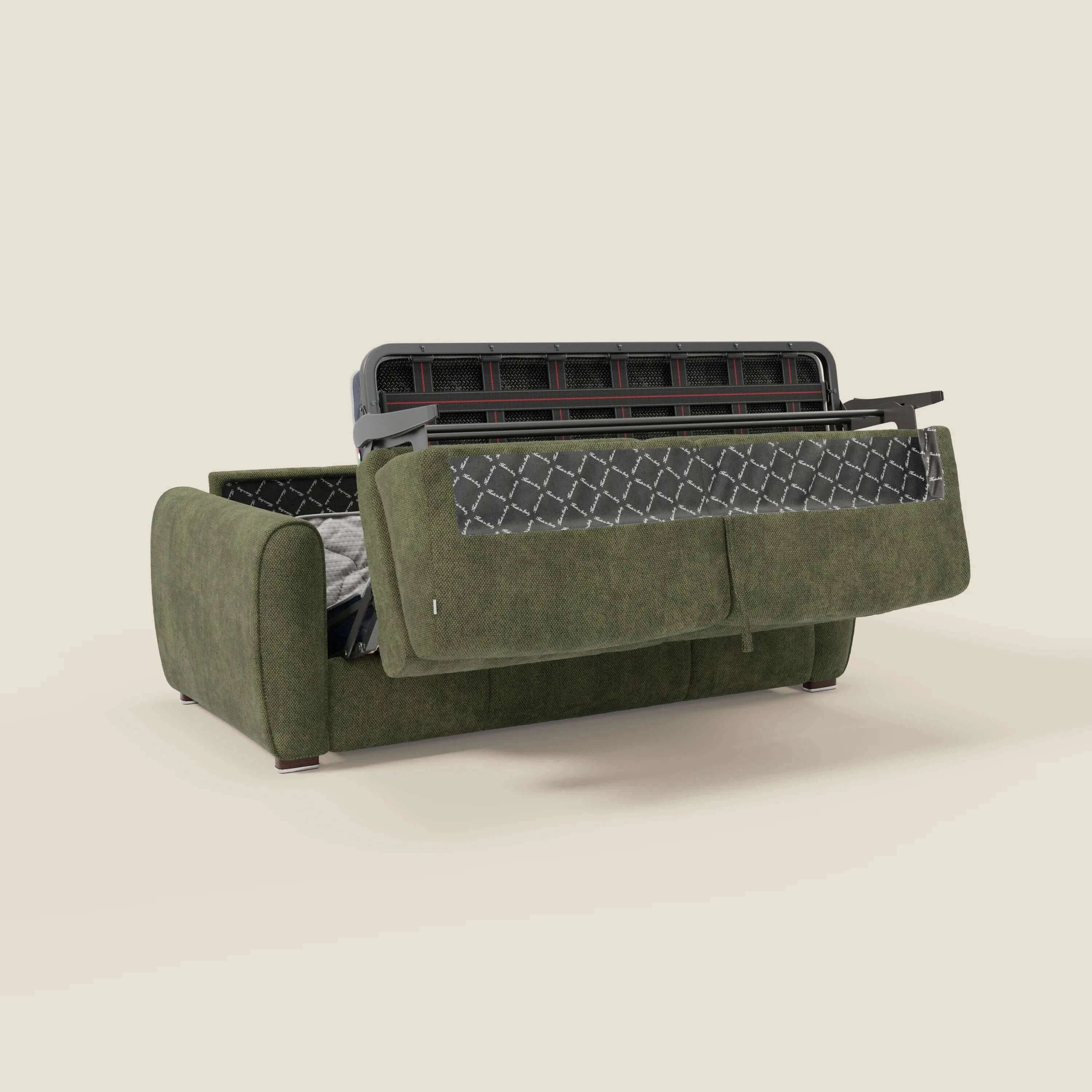Kaleo Canapé convertible moderne avec matelas H17 cm - en tissu imperméable T26 vert mousse - Image 10