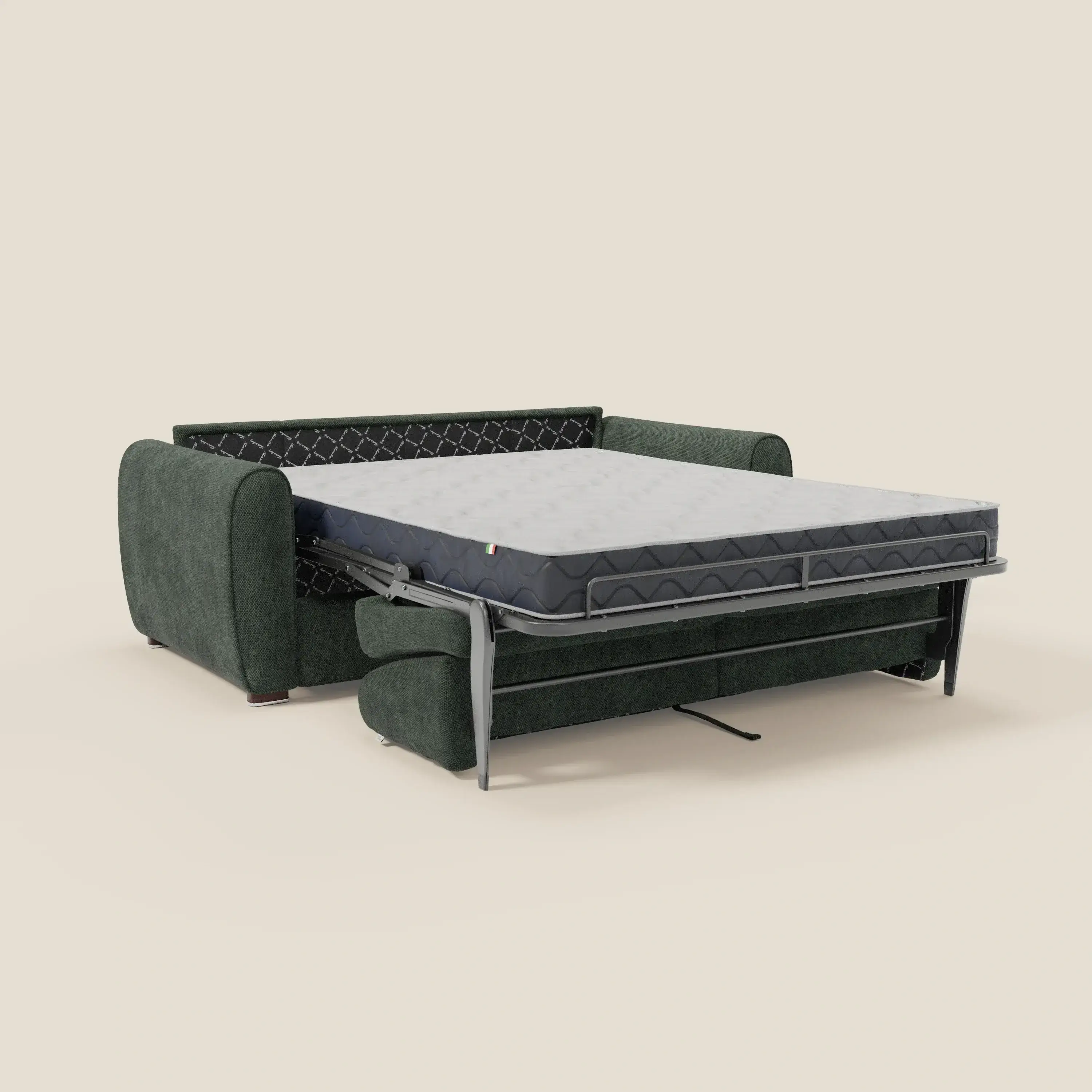 Kaleo Canapé convertible moderne avec matelas H17 cm - en tissu imperméable T26 vert olive - Image 11