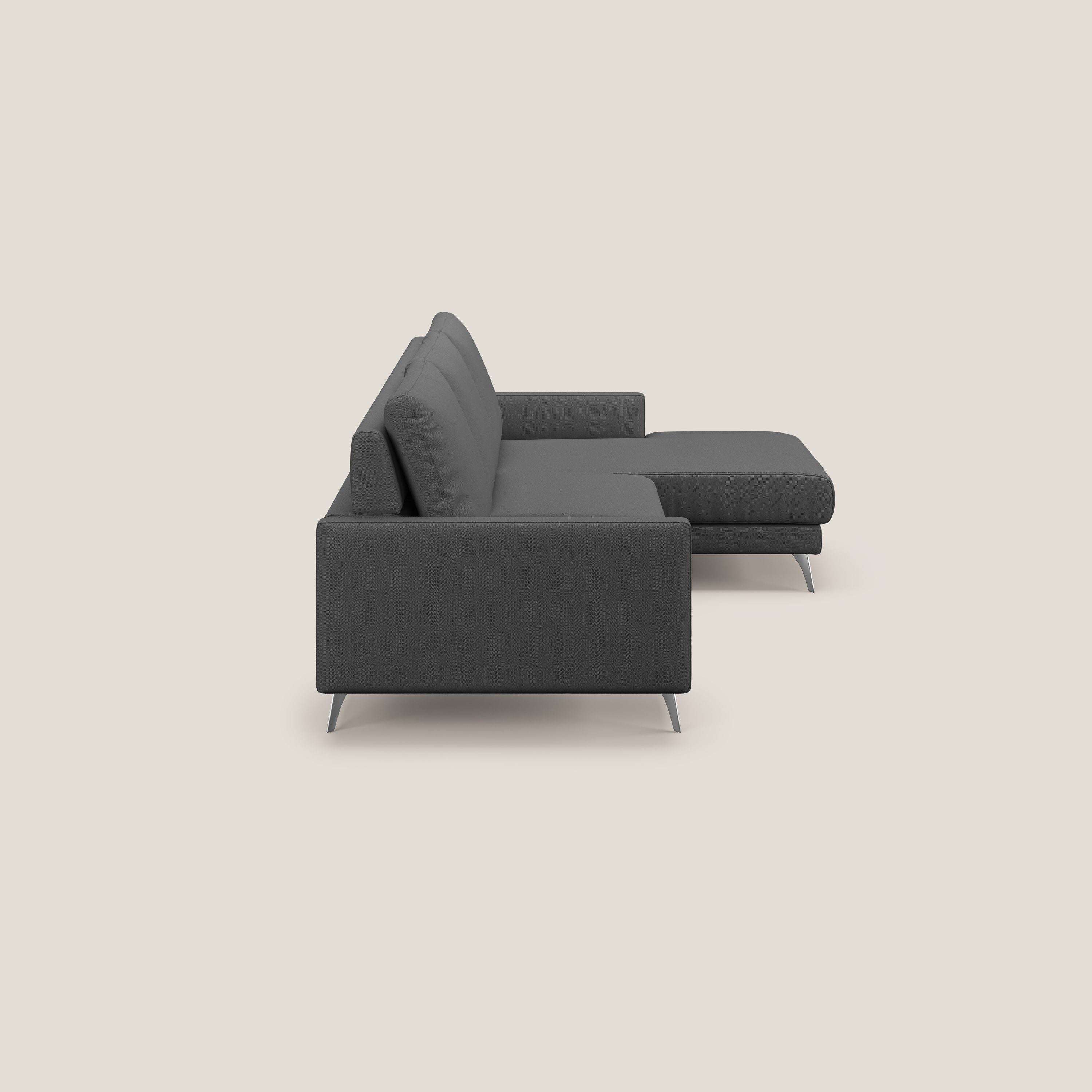 Klimt canapé d'angle avec assises coulissantes en tissu dous détachable T05 anthracite - Image 4