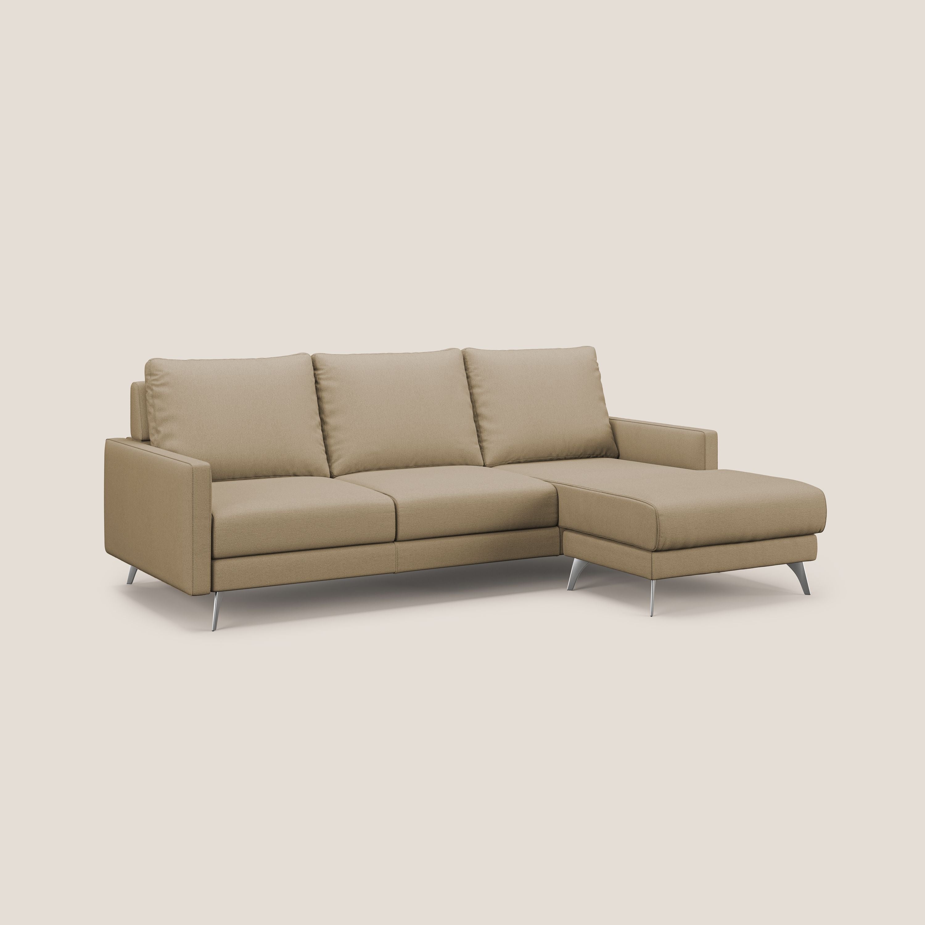 Klimt canapé d'angle avec assises coulissantes en tissu dous détachable T05 beige - Image 5