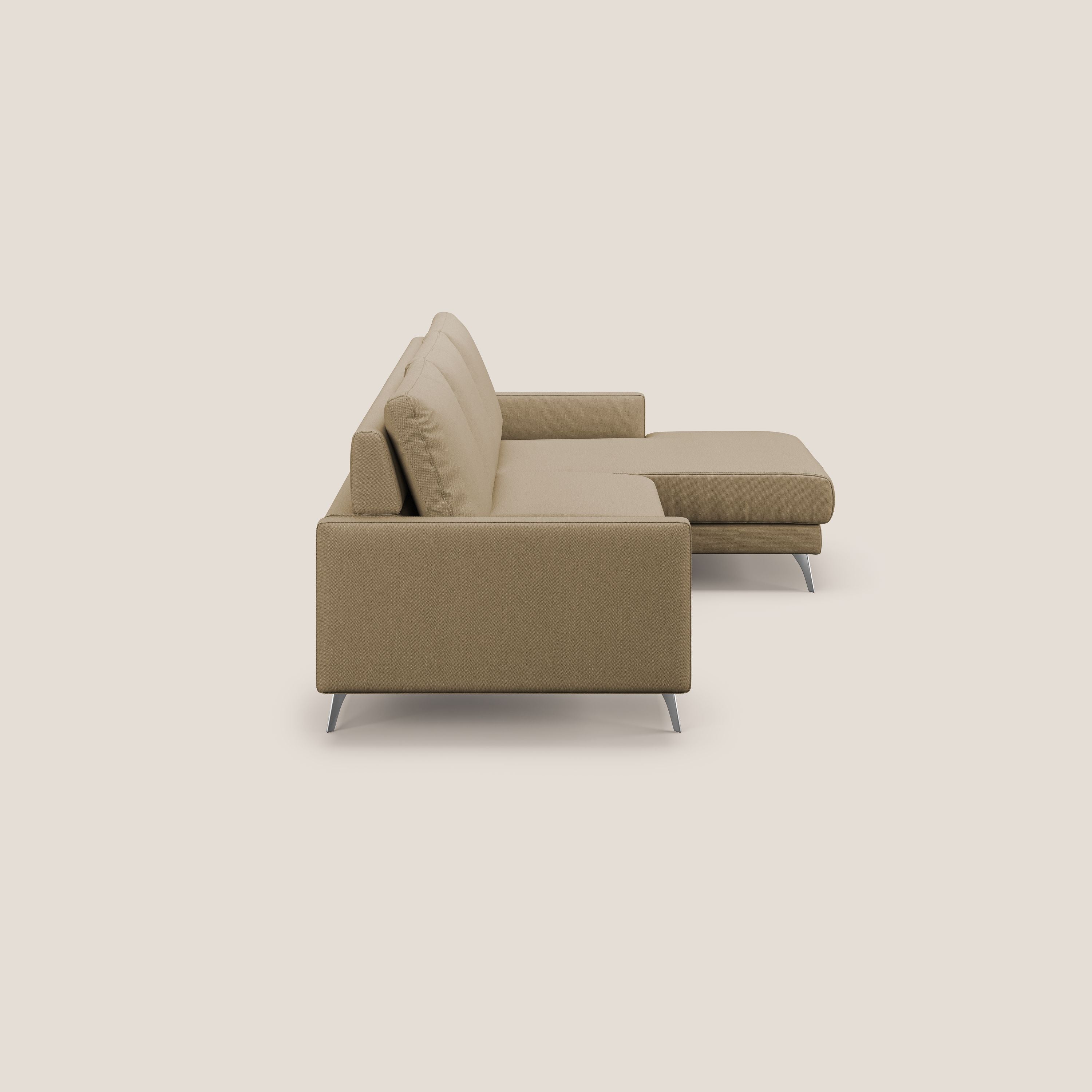 Klimt canapé d'angle avec assises coulissantes en tissu dous détachable T05 beige - Image 6