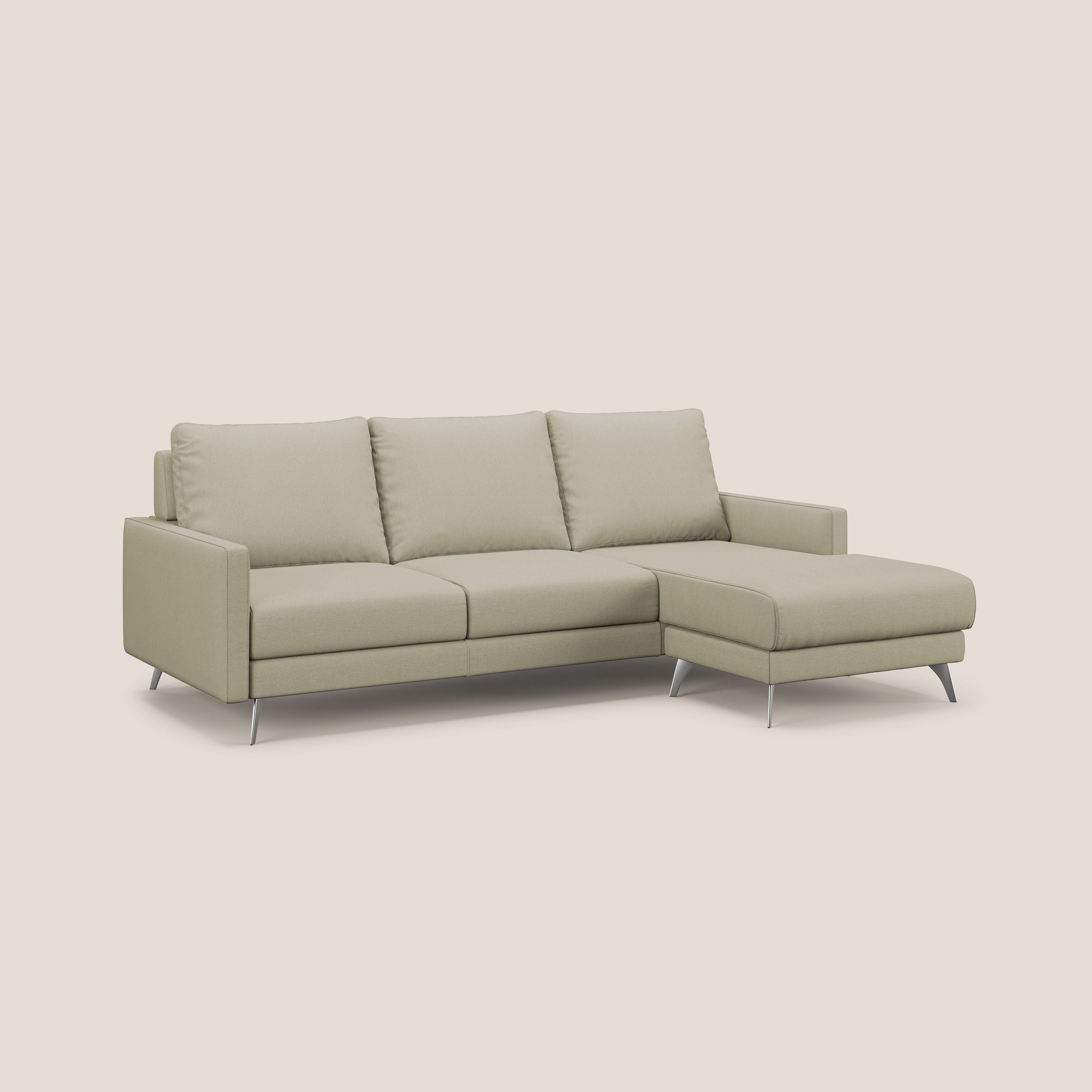 Klimt canapé d'angle avec assises coulissantes en tissu dous détachable T05 crème - Image 3