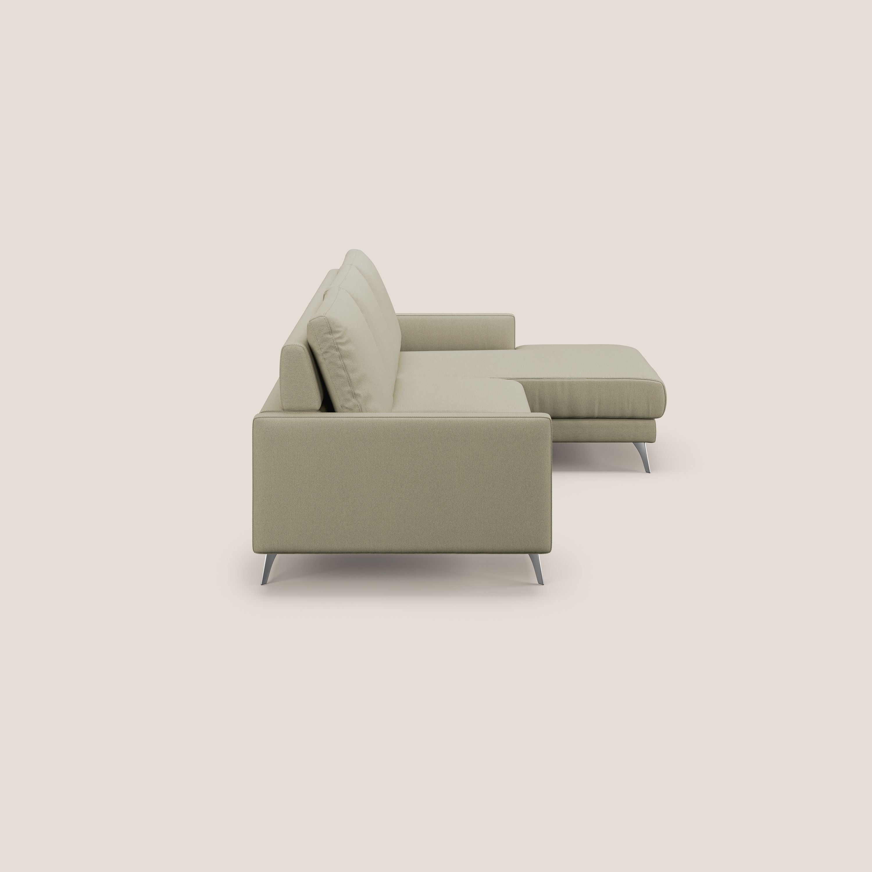 Klimt canapé d'angle avec assises coulissantes en tissu dous détachable T05 crème - Image 4