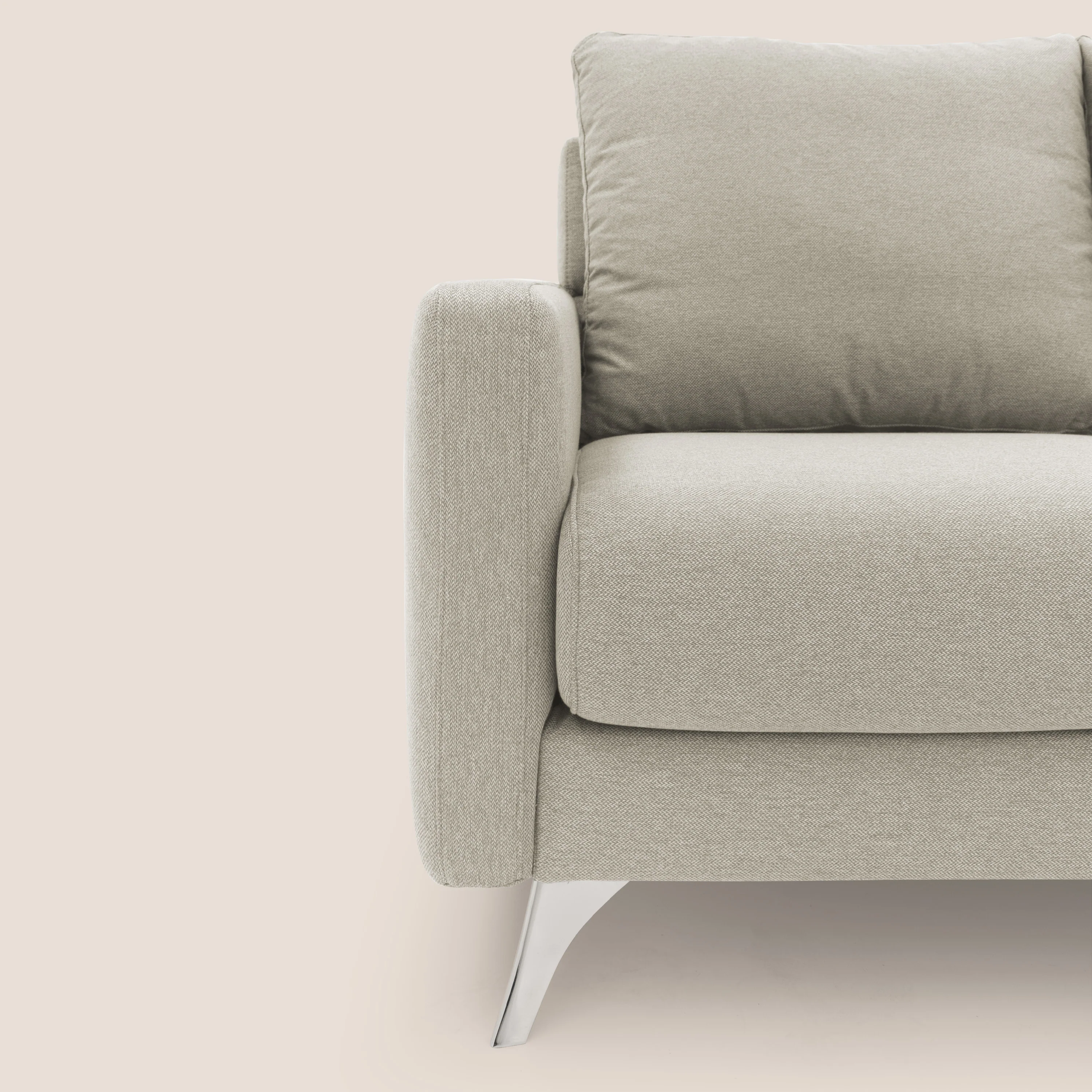 Klimt canapé d'angle avec assises coulissantes en tissu dous détachable T05 crème - Image 6