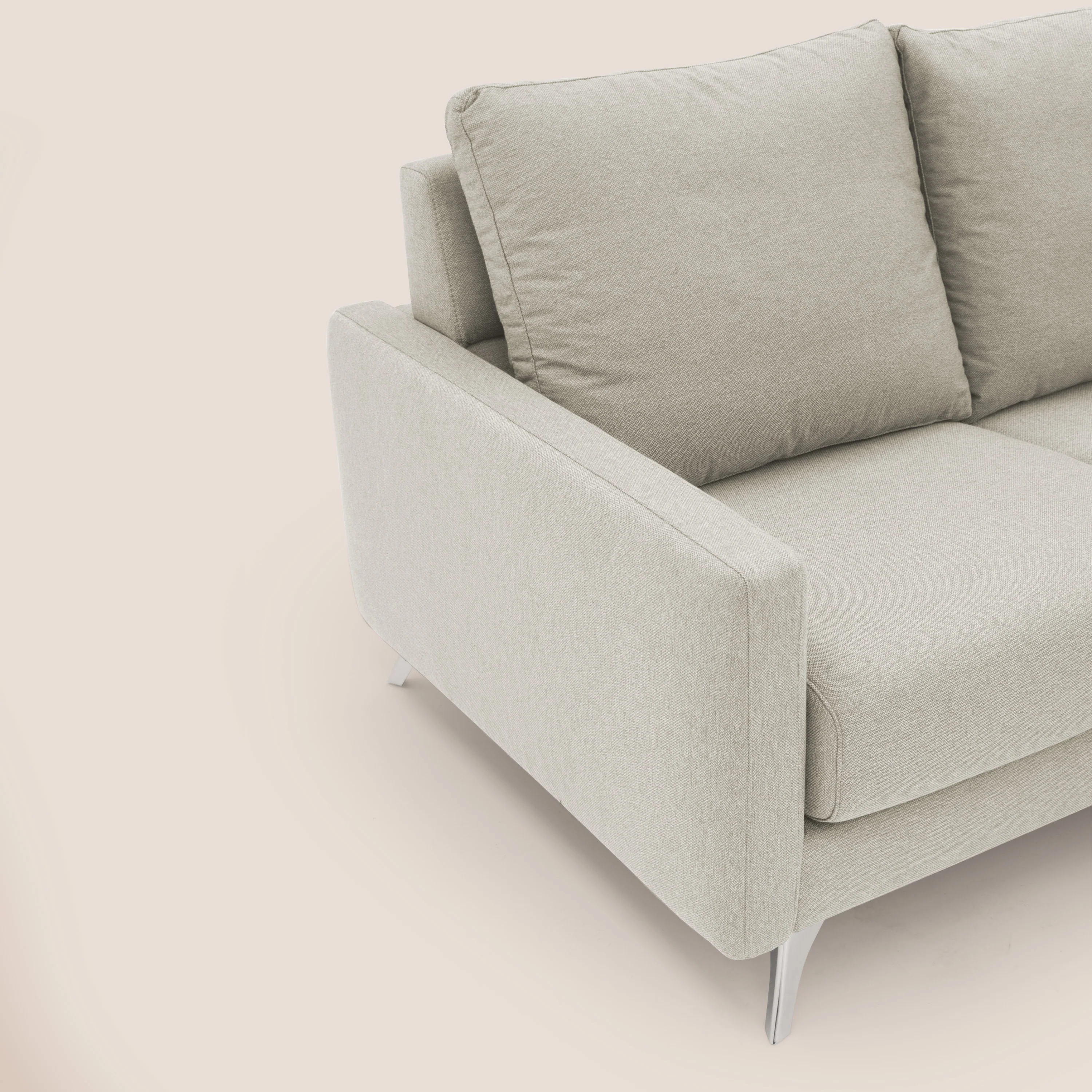 Klimt canapé d'angle avec assises coulissantes en tissu dous détachable T05 crème - Image 7