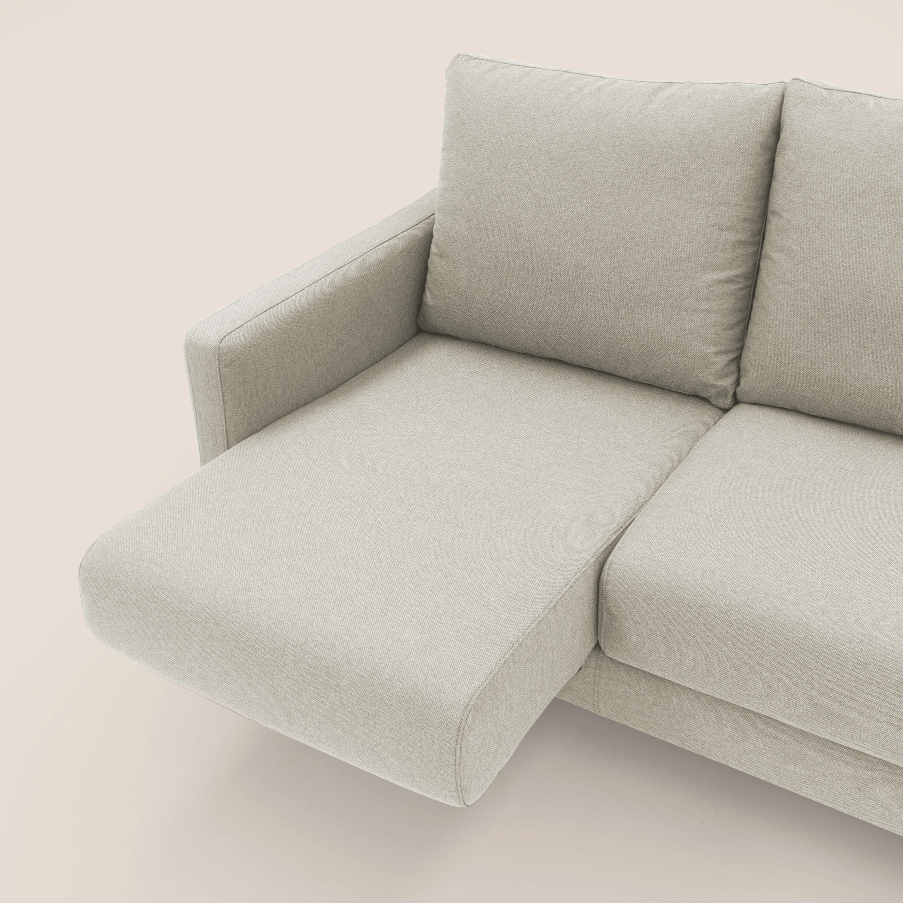 Klimt canapé d'angle avec assises coulissantes en tissu dous détachable T05 crème - Image 8