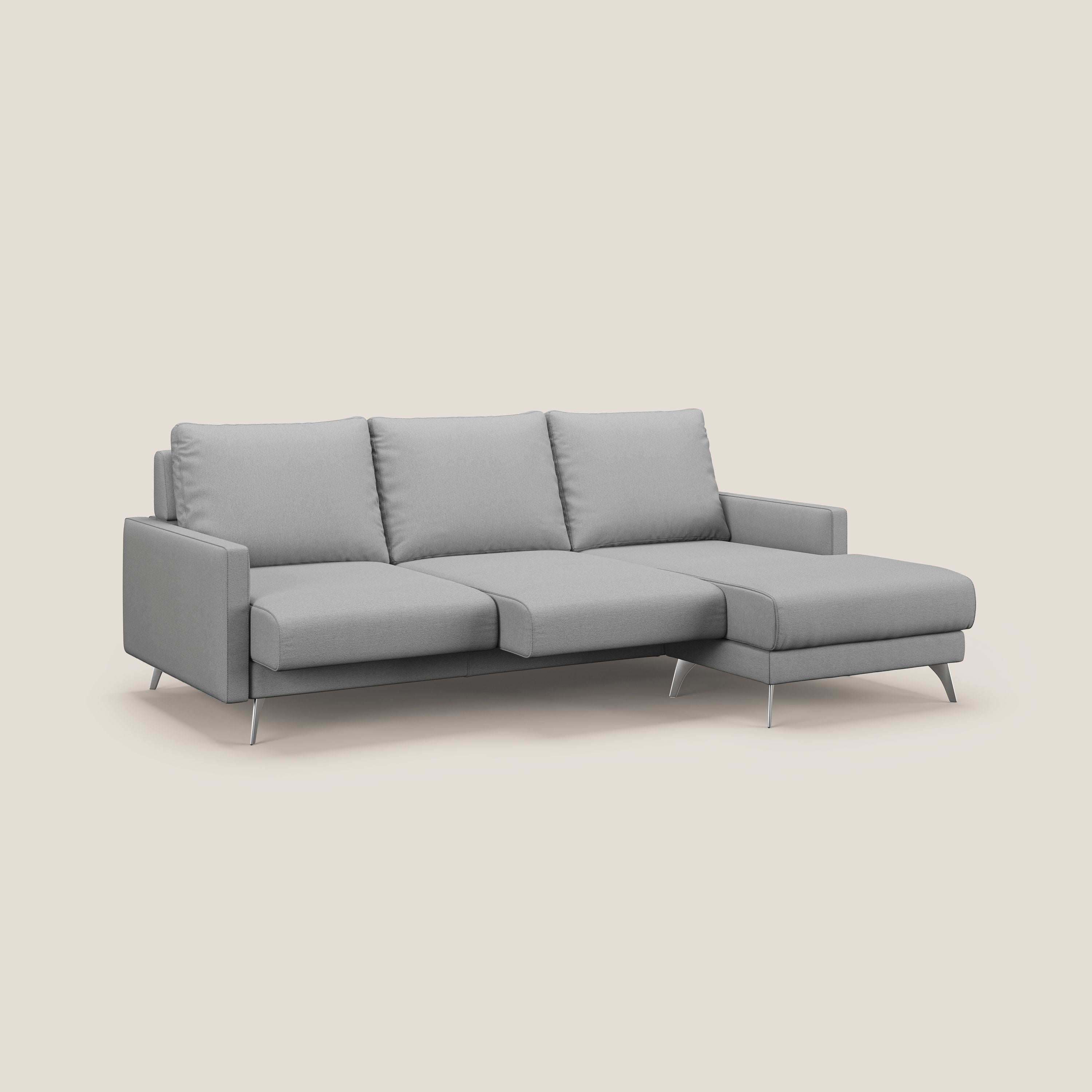 Klimt canapé d'angle avec assises coulissantes en tissu dous détachable T05 gris - Image 2