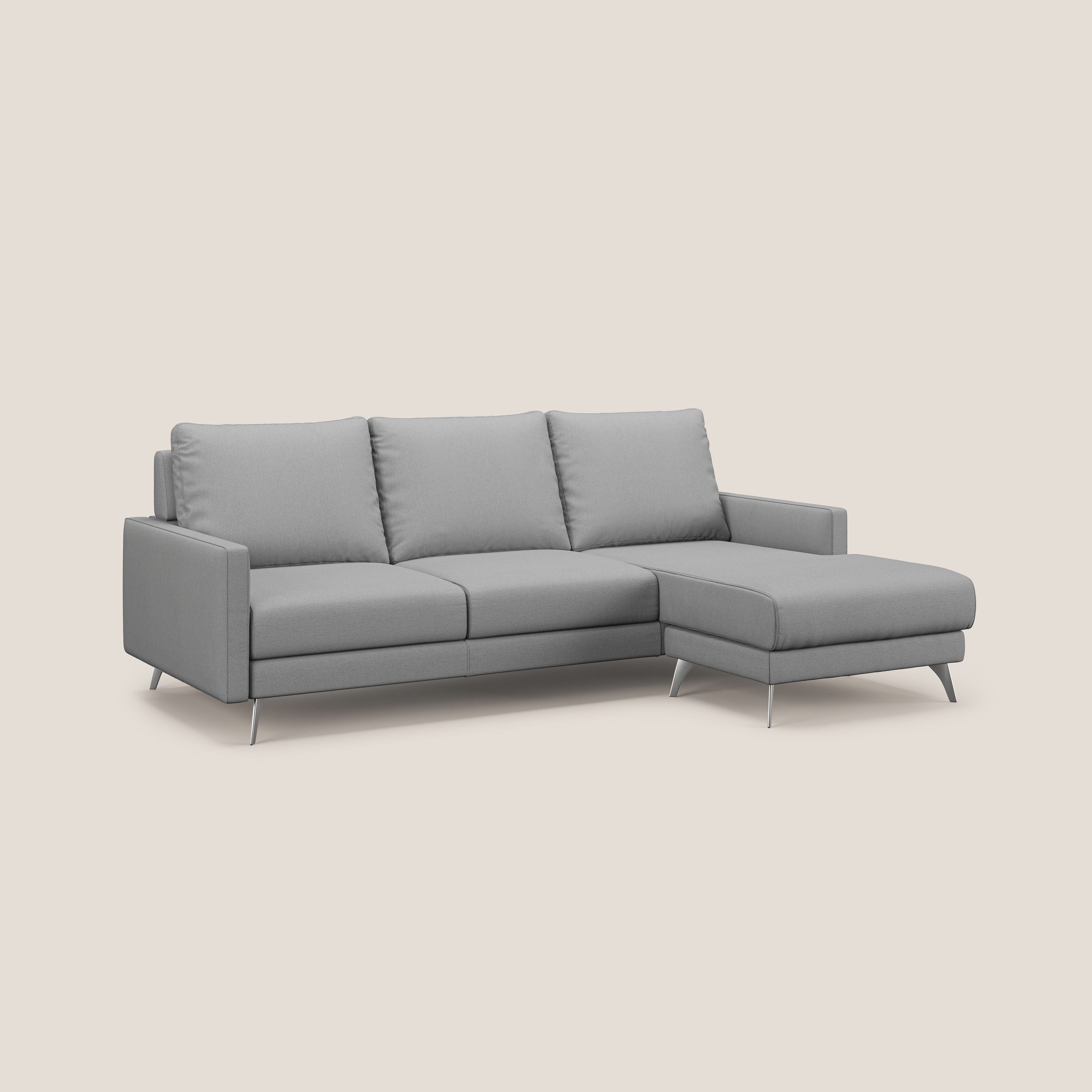 Klimt canapé d'angle avec assises coulissantes en tissu dous détachable T05 gris - Image 3