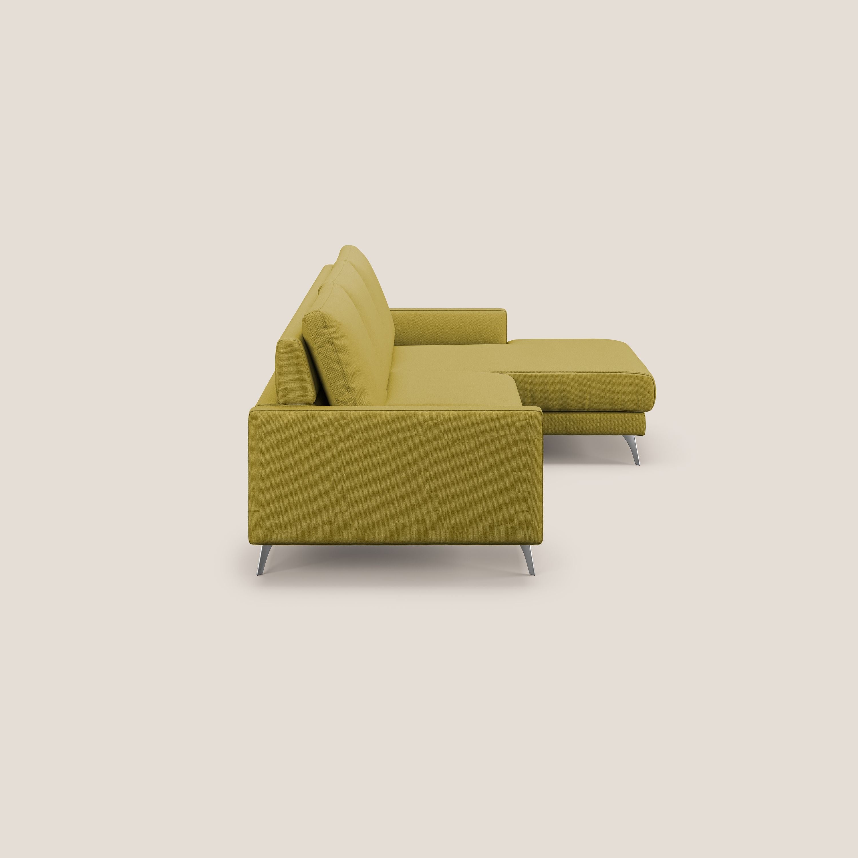 Klimt canapé d'angle avec assises coulissantes en tissu dous détachable T05 jaune - Image 4