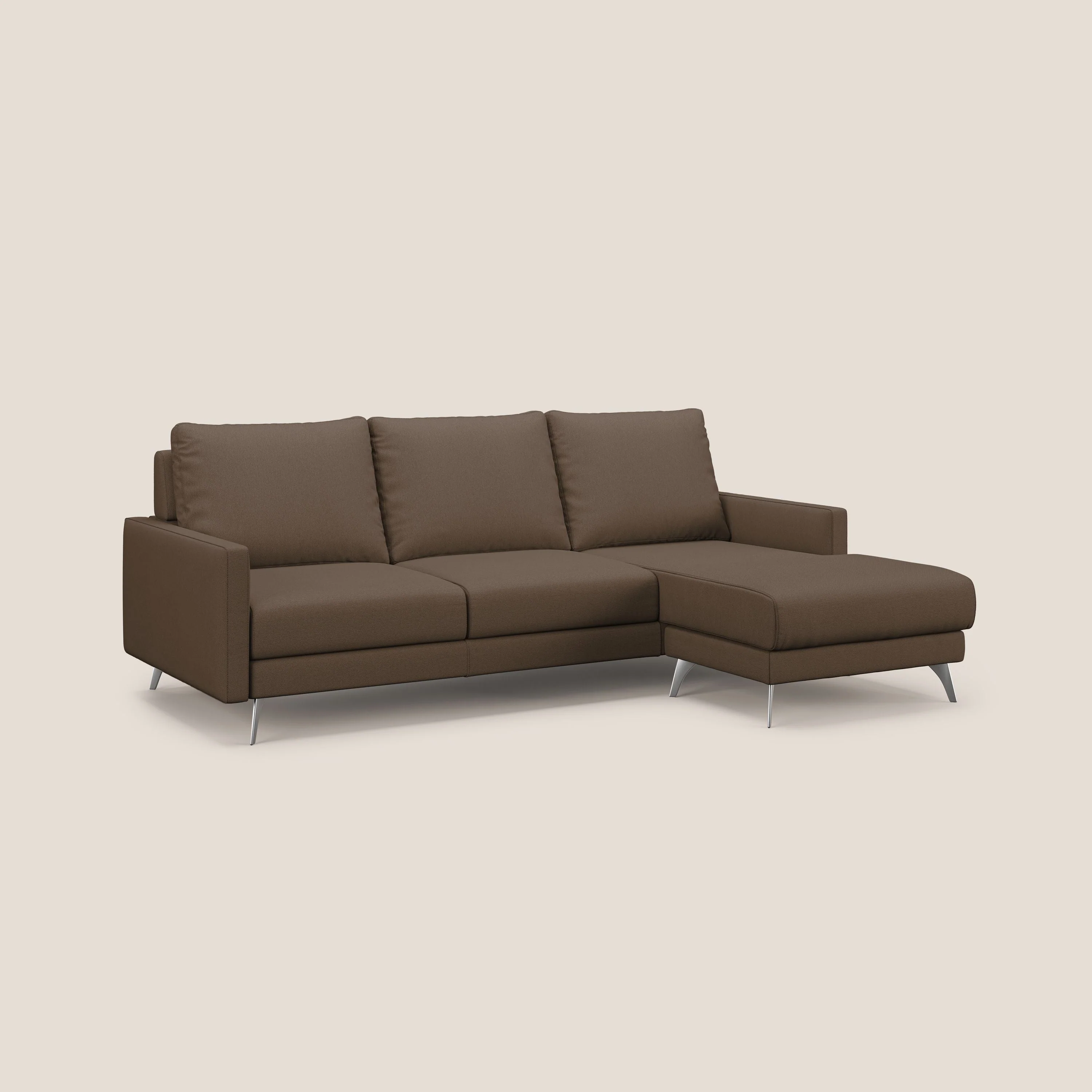 Klimt canapé d'angle avec assises coulissantes en tissu dous détachable T05 marron - Image 3