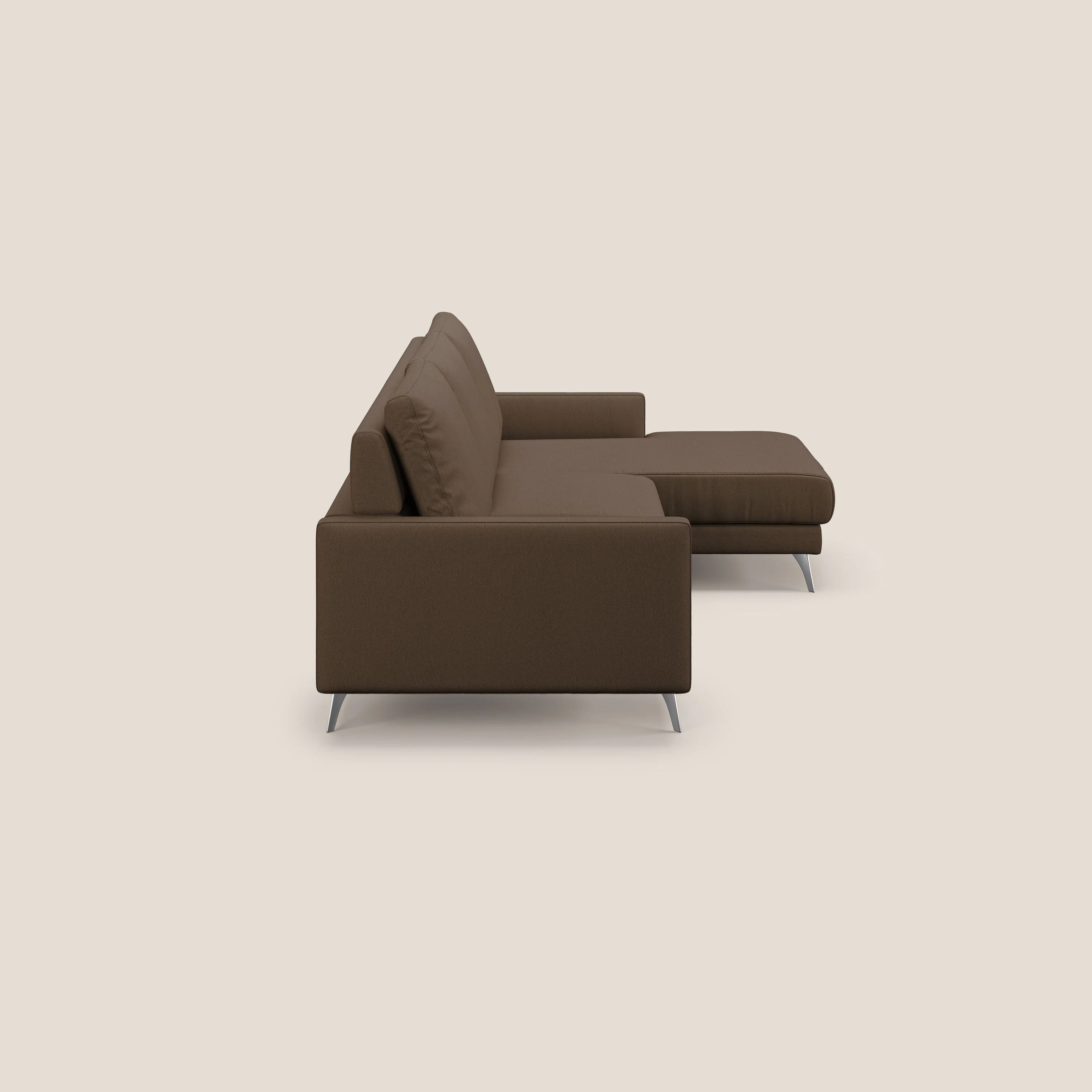 Klimt canapé d'angle avec assises coulissantes en tissu dous détachable T05 marron - Image 4