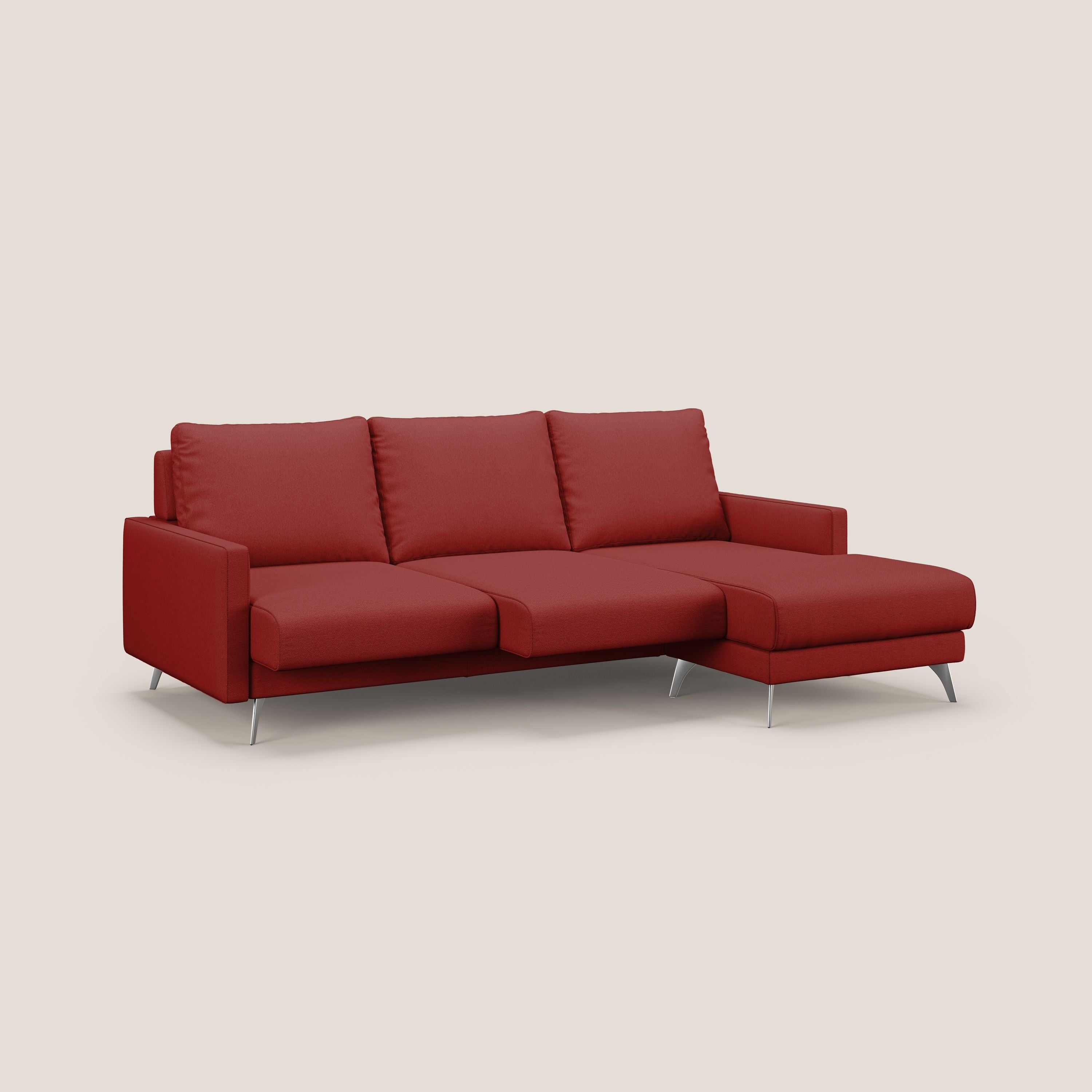 Klimt canapé d'angle avec assises coulissantes en tissu dous détachable T05 rouge - Image 2