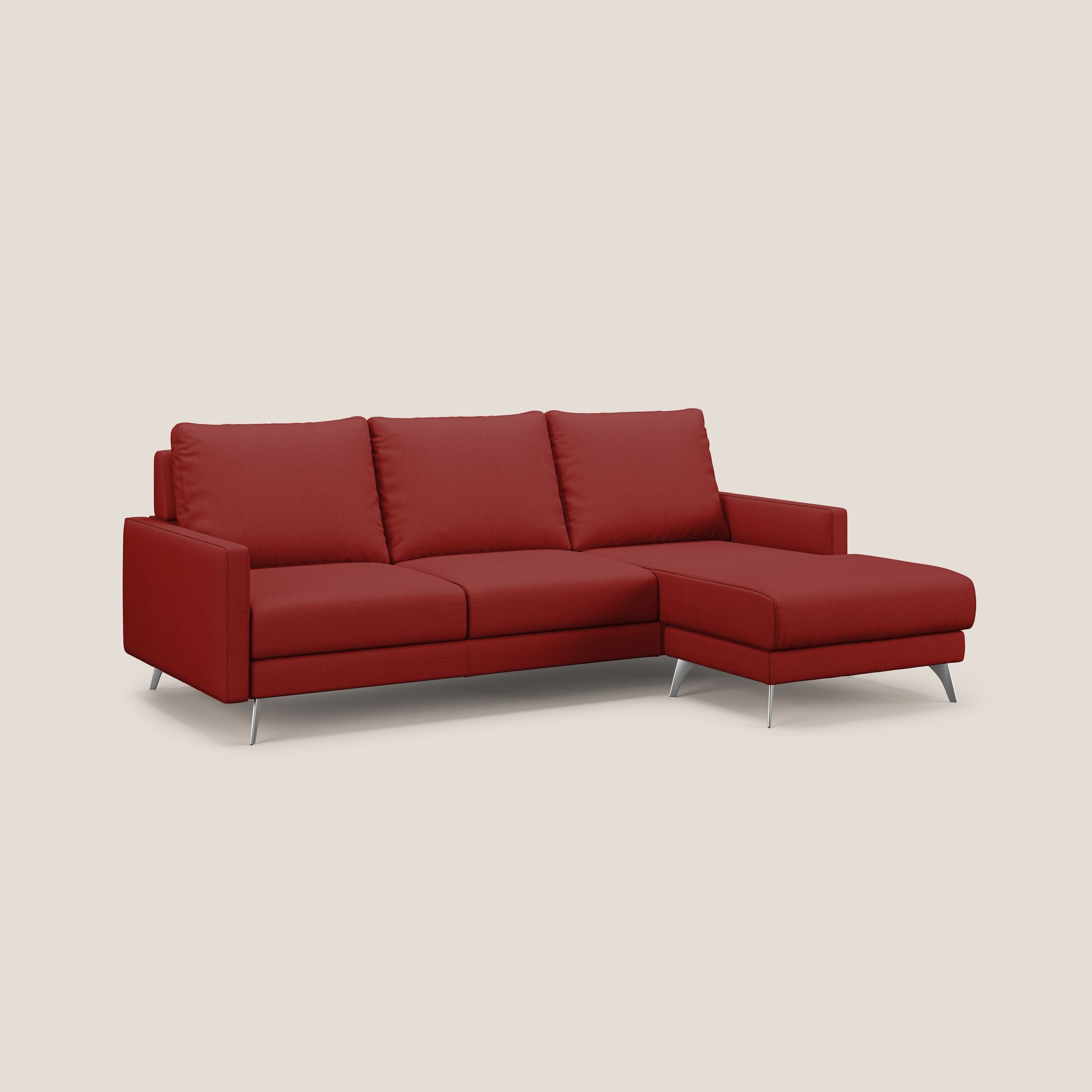 Klimt canapé d'angle avec assises coulissantes en tissu dous détachable T05 rouge - Image 3