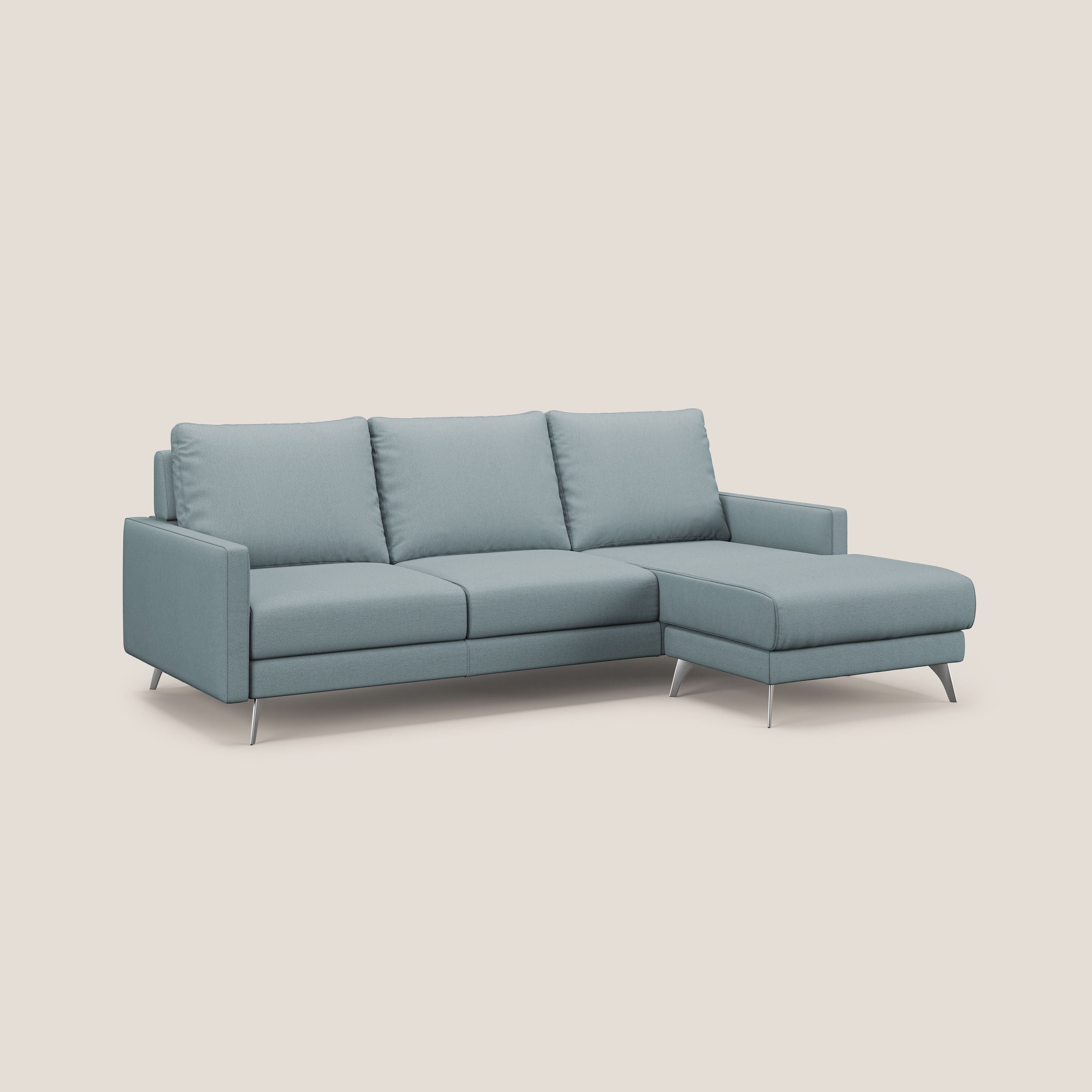 Klimt canapé d'angle avec assises coulissantes en tissu dous détachable T05 sucre glace - Image 3