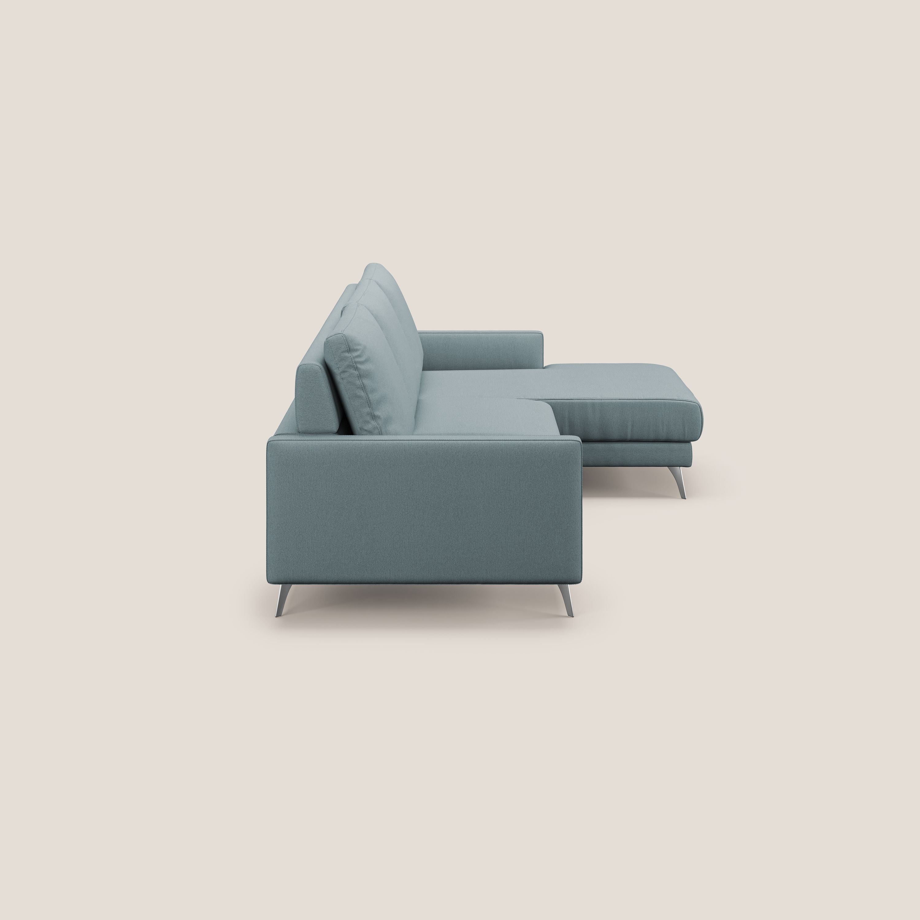 Klimt canapé d'angle avec assises coulissantes en tissu dous détachable T05 sucre glace - Image 4