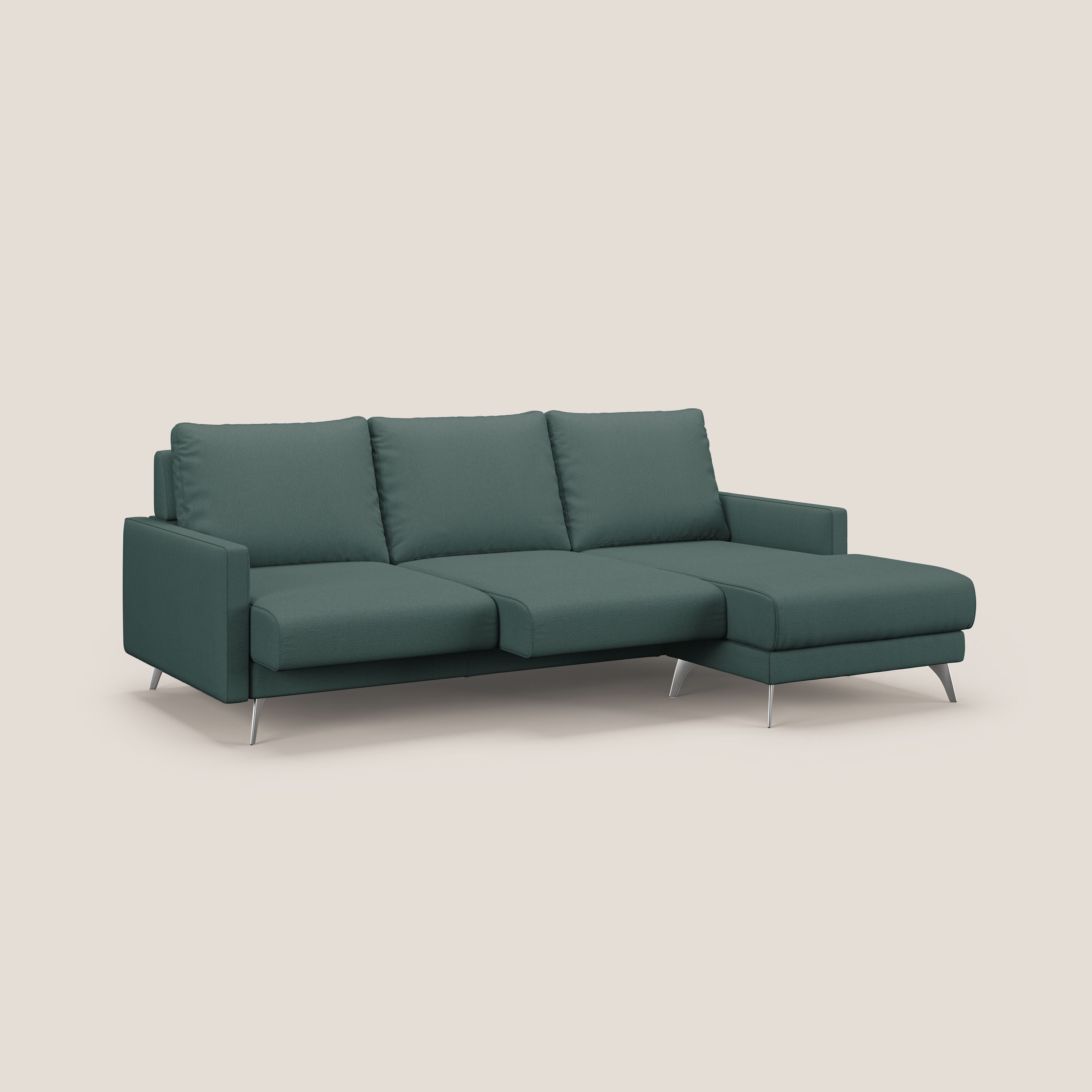 Klimt canapé d'angle avec assises coulissantes en tissu dous détachable T05 vert - Image 2