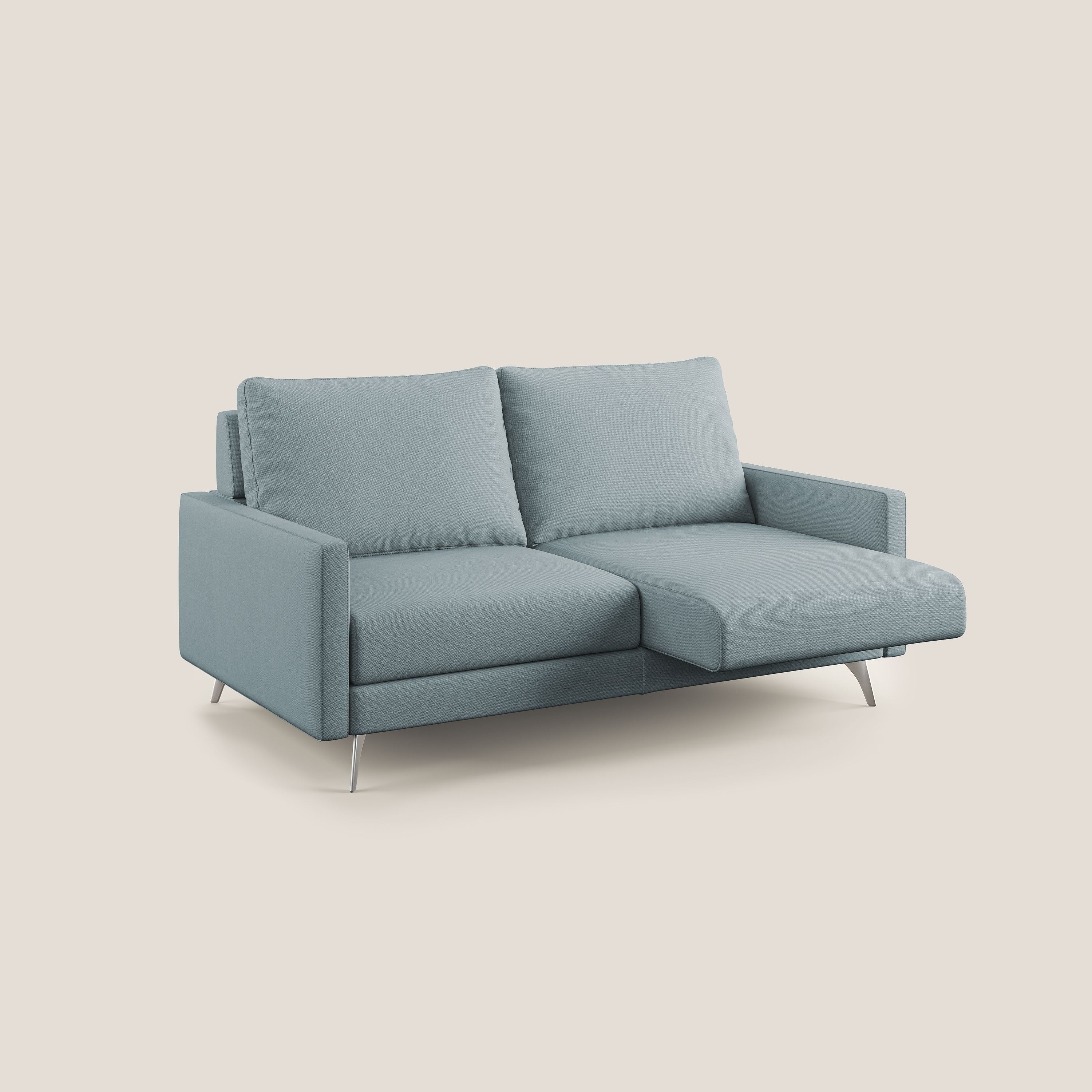 Klimt canapé avec assises coulissantes et dossier en duvet d'oie en tissu détachable T05 bleu gris - Image 4