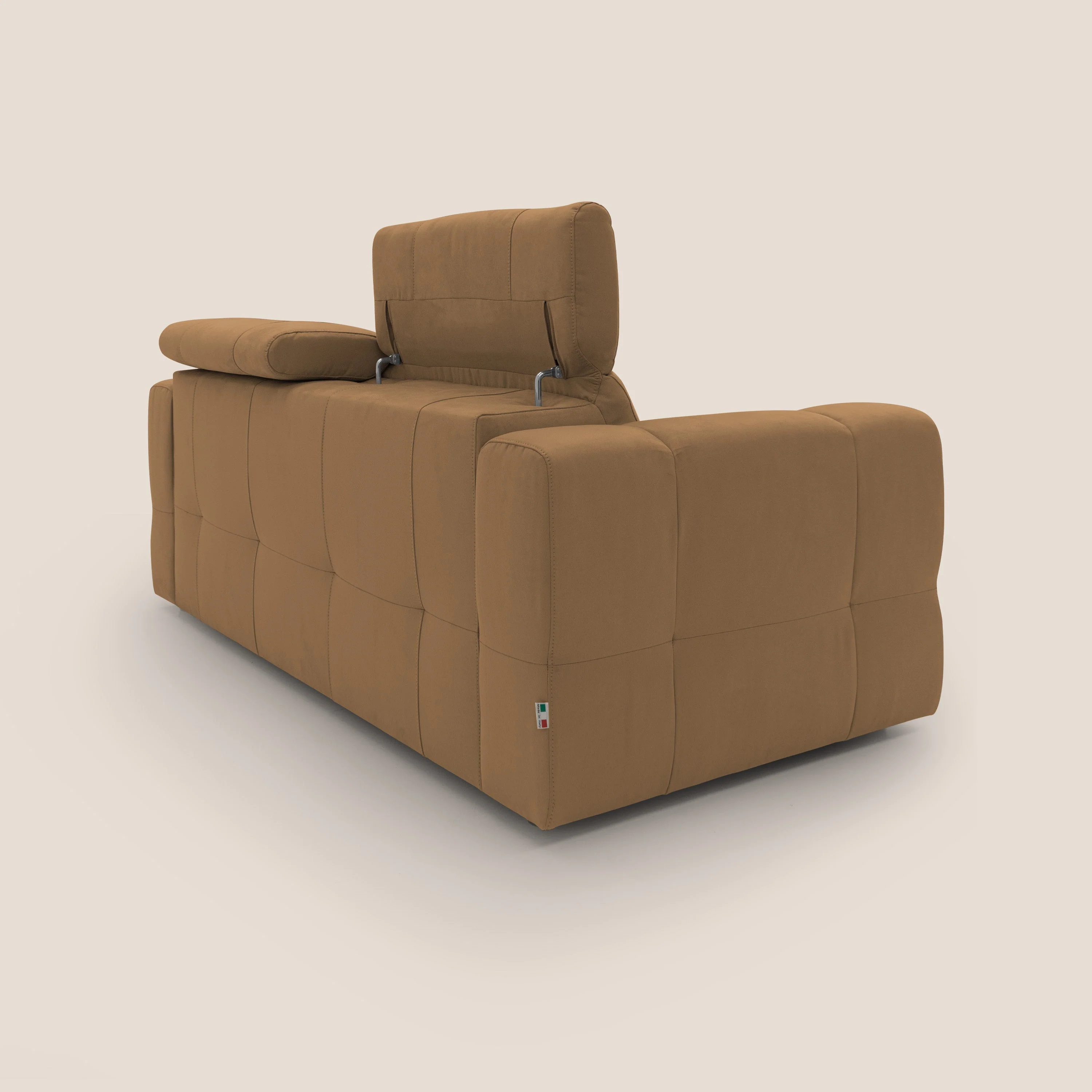 Kronos Canapé avec pouf extractible et têtières inclinalbes en microfibre douce imperméable T11 cuir - Image 10