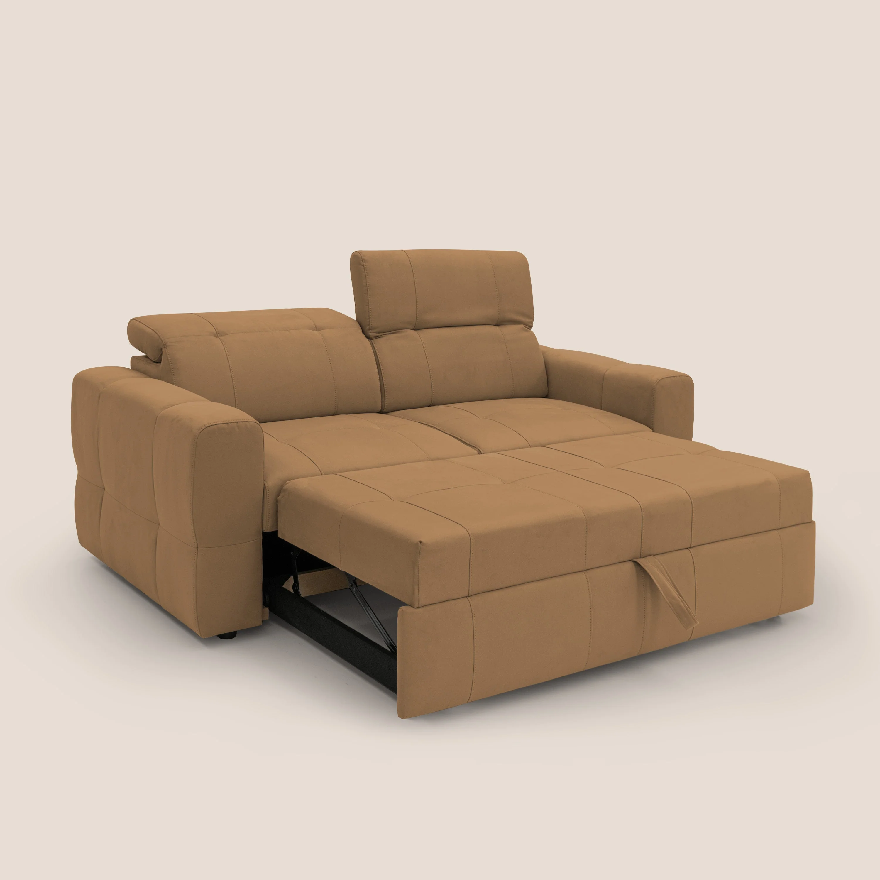 Kronos Canapé avec pouf extractible et têtières inclinalbes en microfibre douce imperméable T11 cuir - Image 2