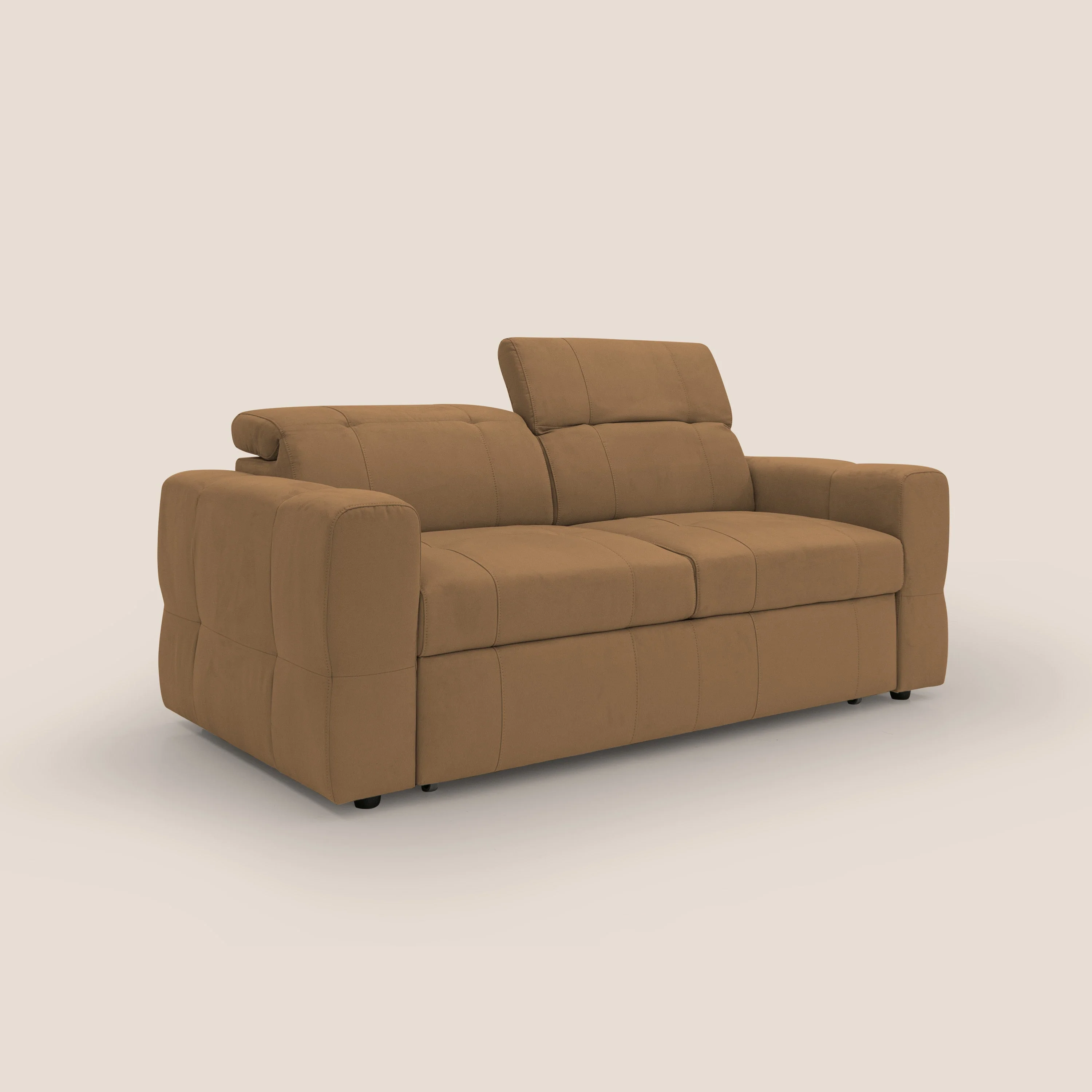 Kronos Canapé avec pouf extractible et têtières inclinalbes en microfibre douce imperméable T11 cuir - Image 3