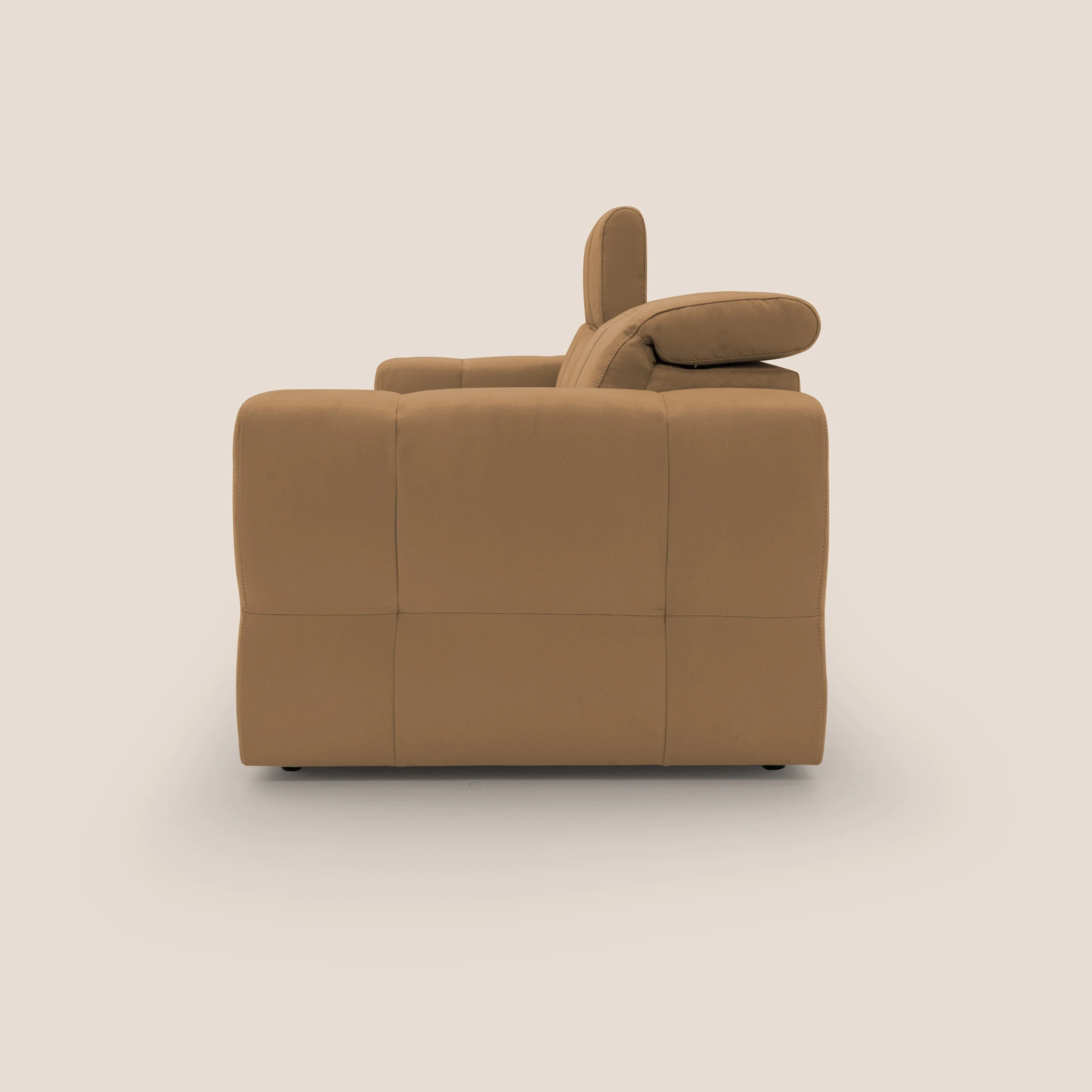 Kronos Canapé avec pouf extractible et têtières inclinalbes en microfibre douce imperméable T11 cuir - Image 5