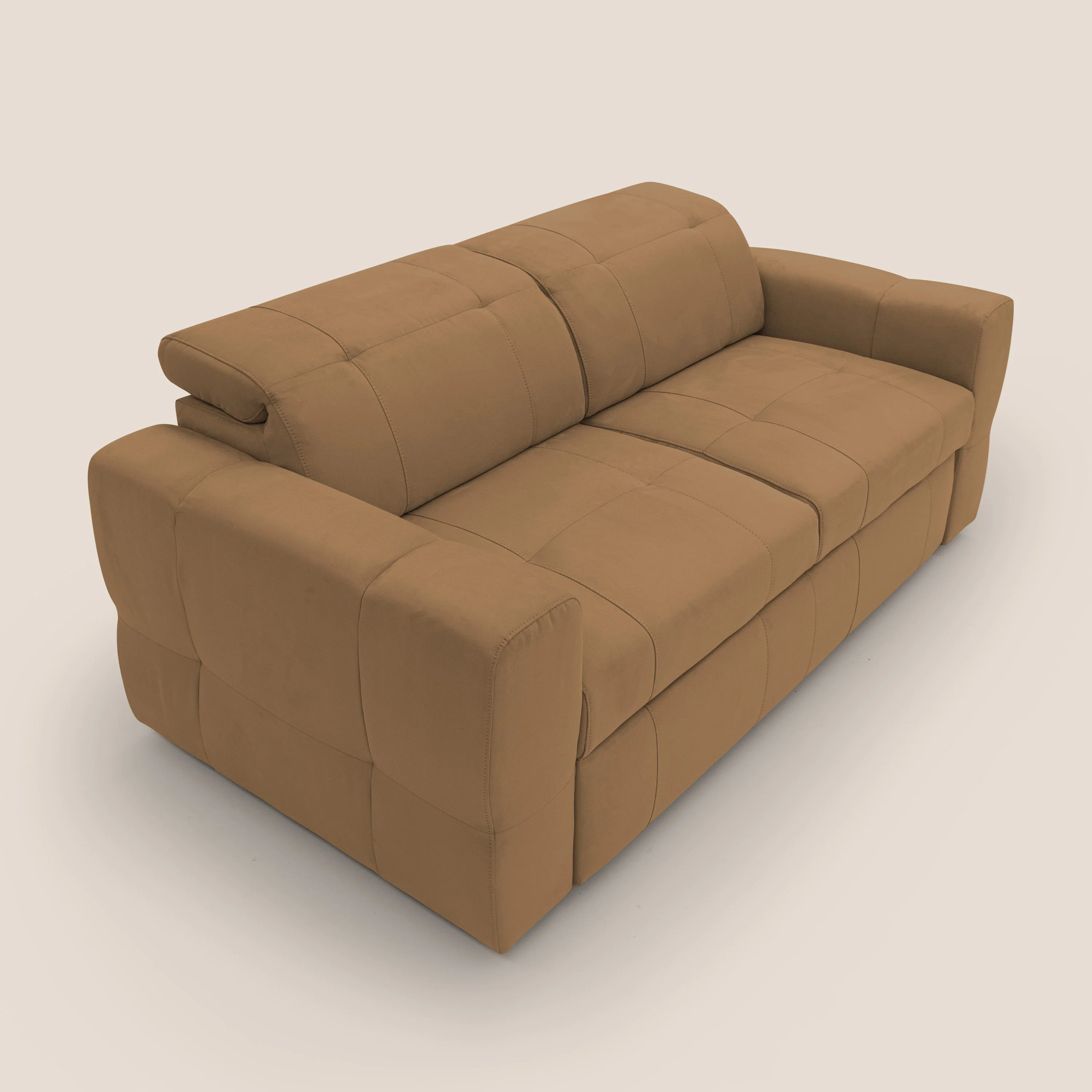 Kronos Canapé avec pouf extractible et têtières inclinalbes en microfibre douce imperméable T11 cuir - Image 7