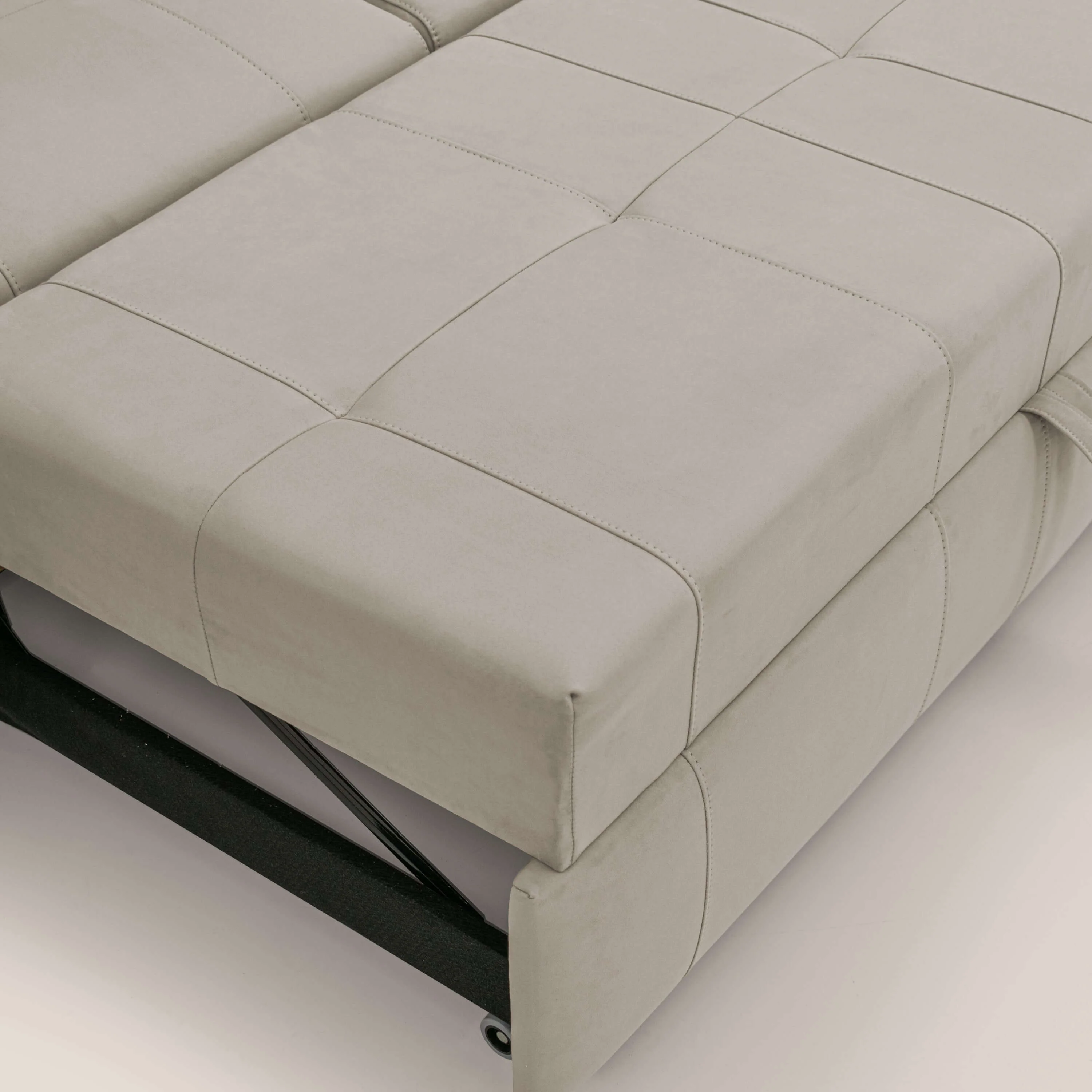 Kronos Canapé avec pouf extractible et têtières inclinalbes en microfibre douce imperméable T11 Taupe tortora - Image 9