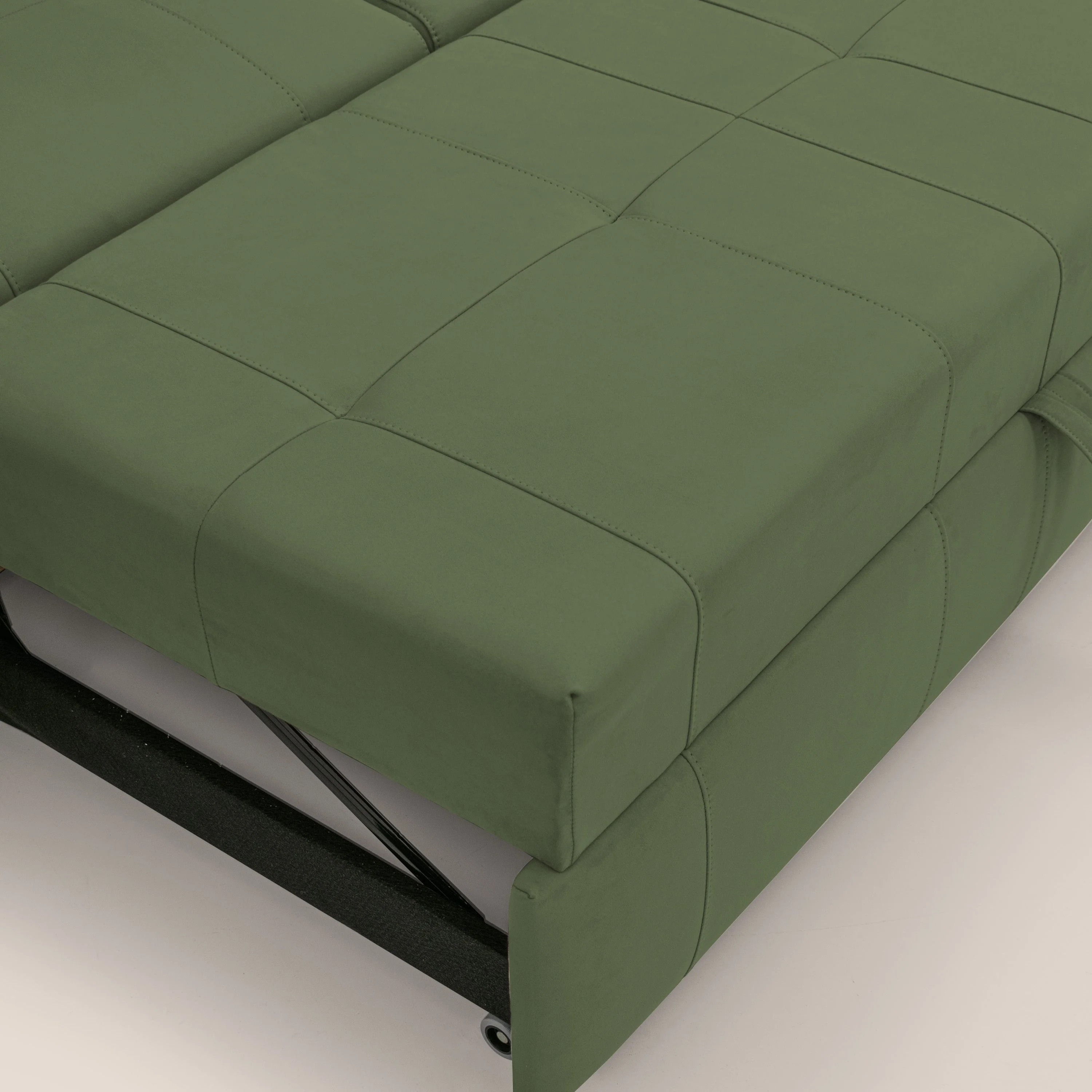 Kronos Canapé avec pouf extractible et têtières inclinalbes en microfibre douce imperméable T11 vert - Image 9