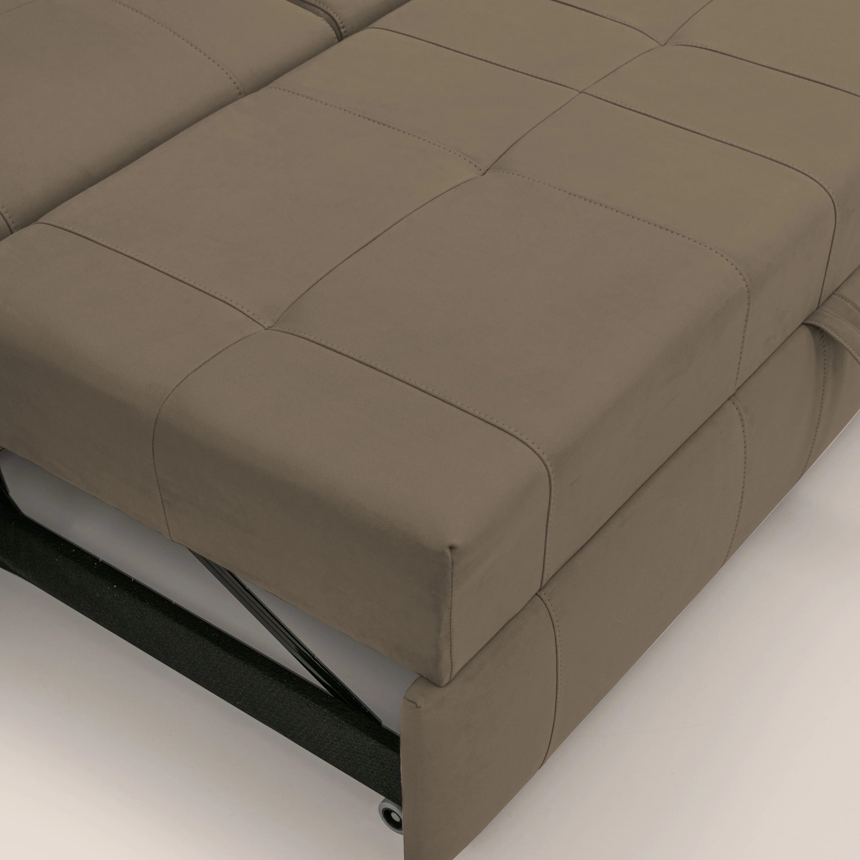 Kronos Canapé d'angle avec pouf extractible et coffre de rangement en microfibre imperméable T11 marron - Image 9