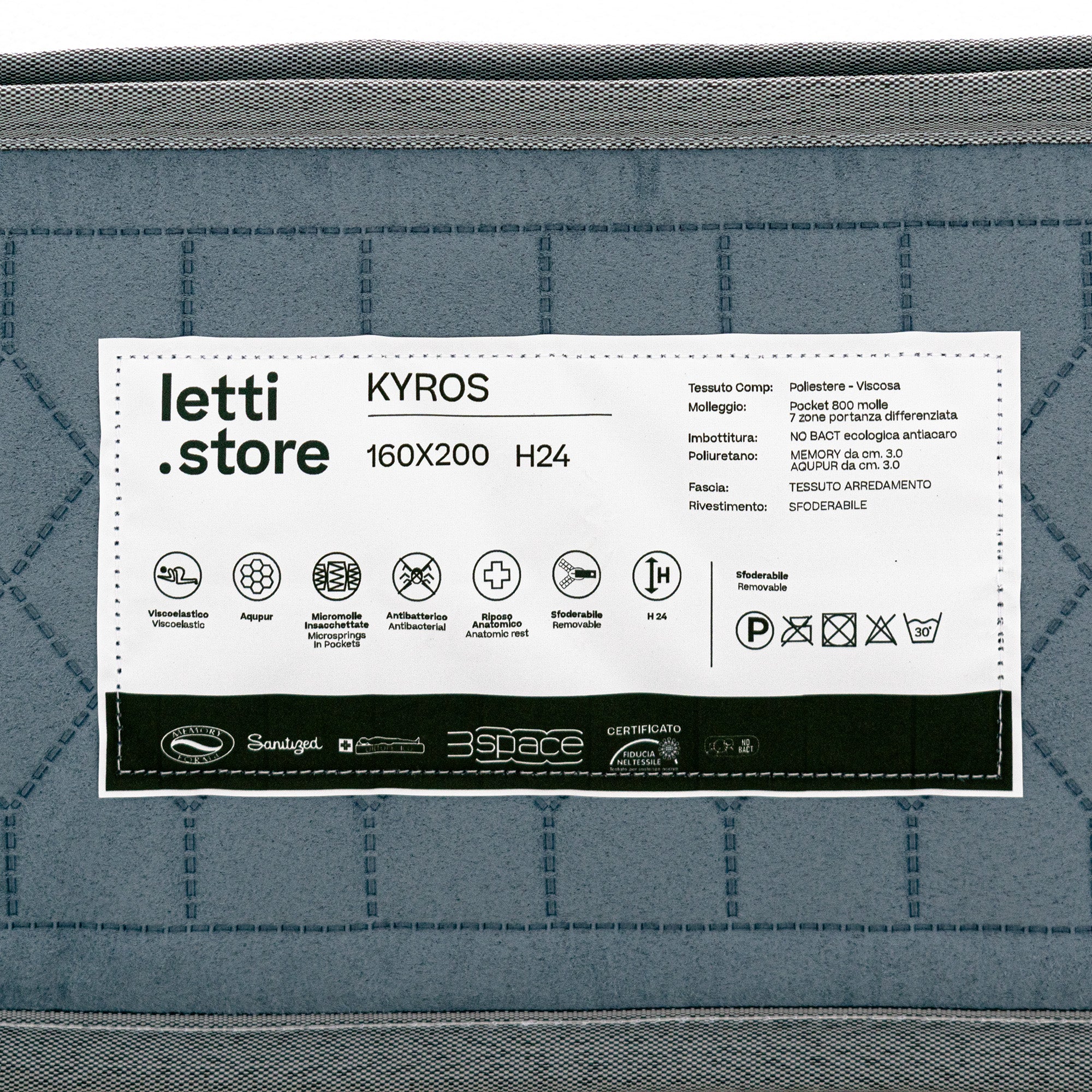 KYROS - Matelas de luxe à ressorts ensachés et à mémoire de forme avec soutien postural intelligent à 7 zones - Image 8