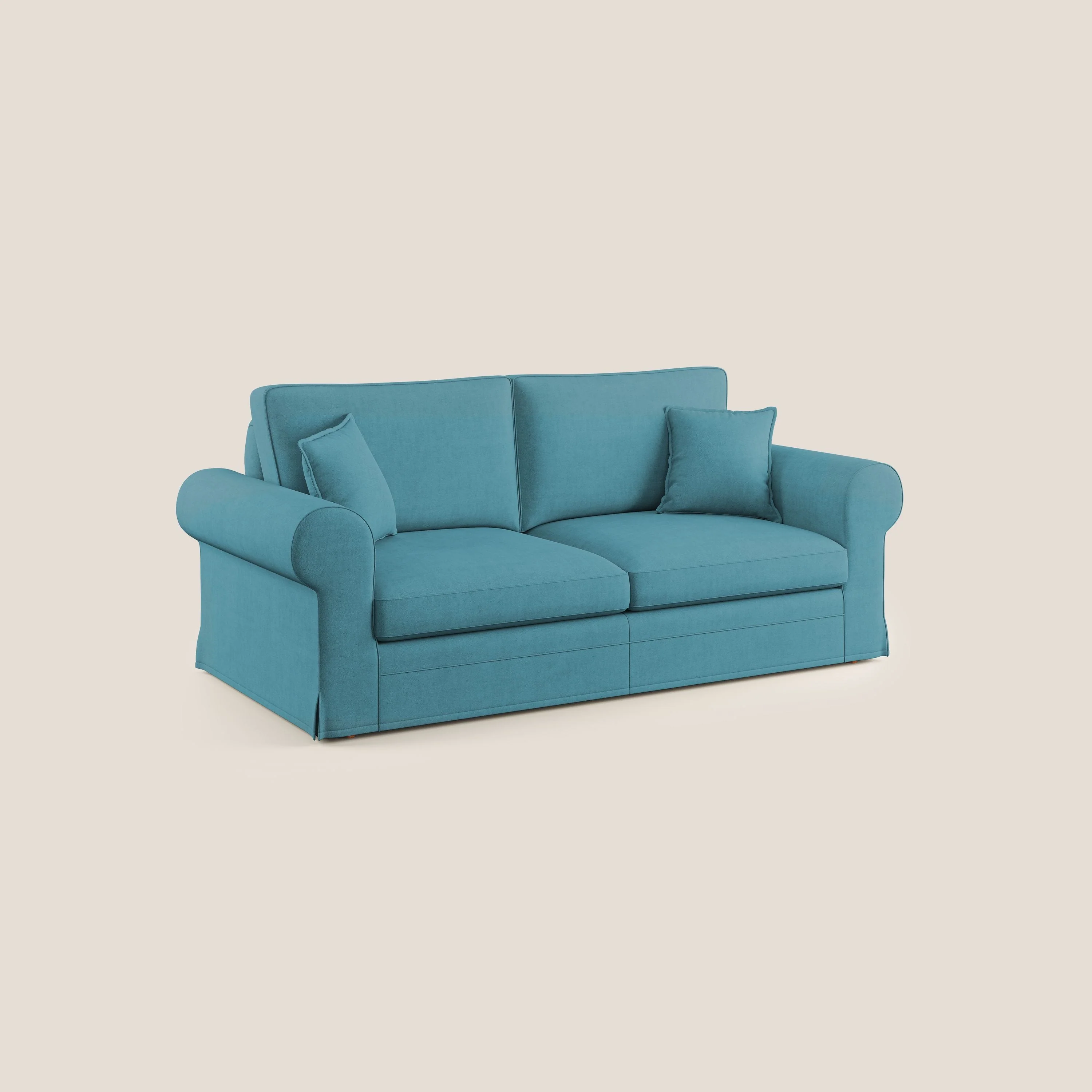 Lady canapé classique en plume d'oie réalisé avec un tissu imperméable T02 azur - Image 2