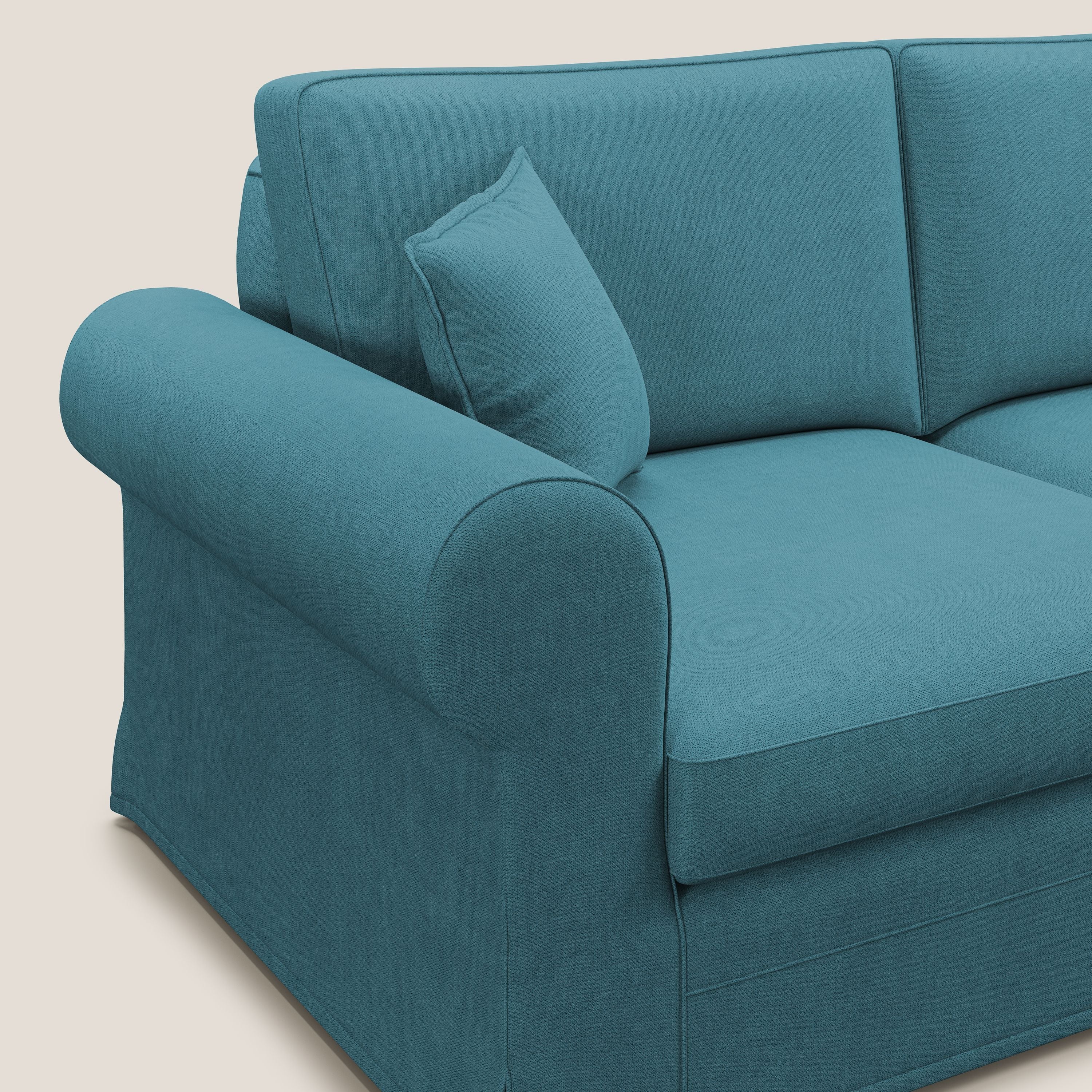 Lady canapé classique en plume d'oie réalisé avec un tissu imperméable T02 azur - Image 5