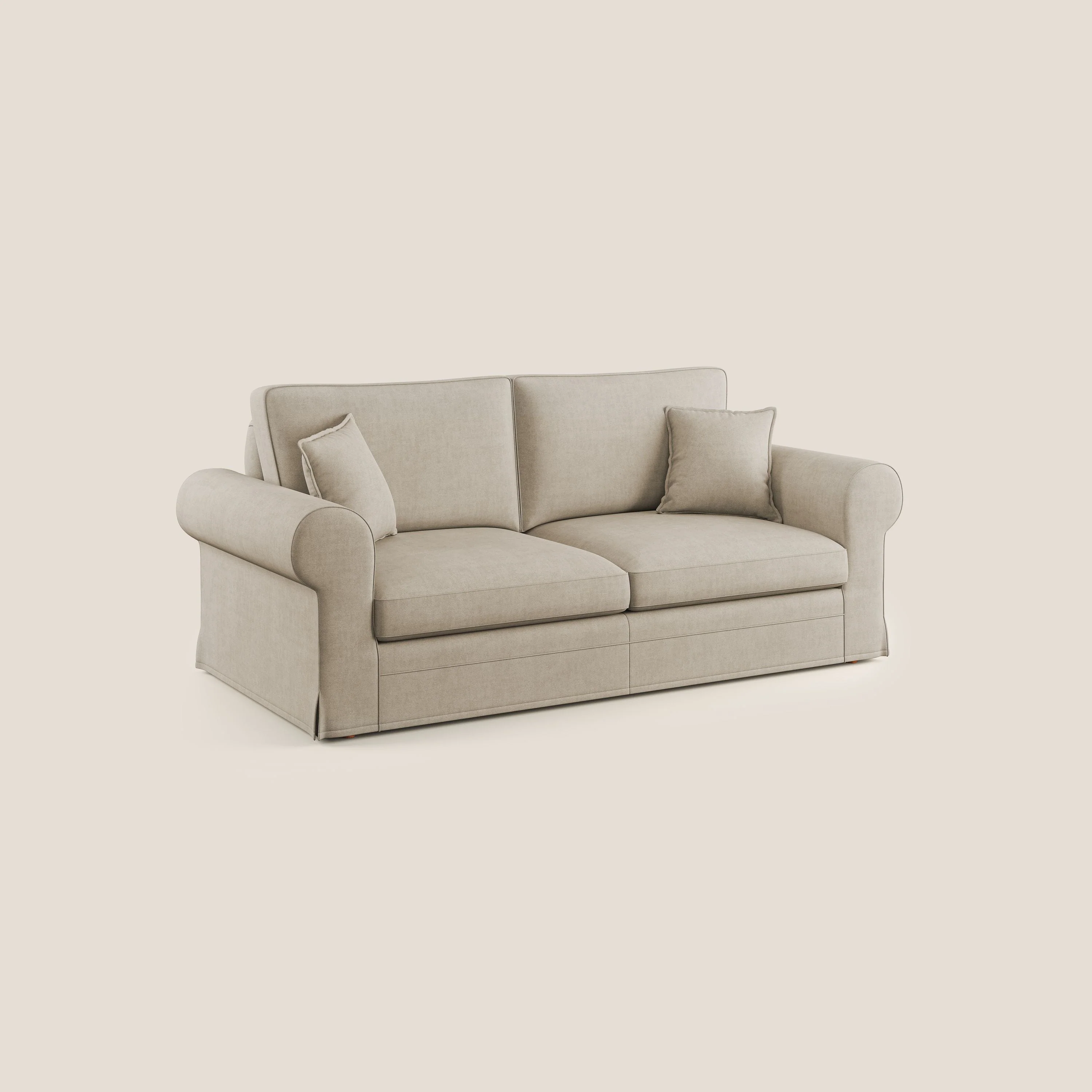 Lady canapé classique en plume d'oie réalisé avec un tissu imperméable T02 beige - Image 3