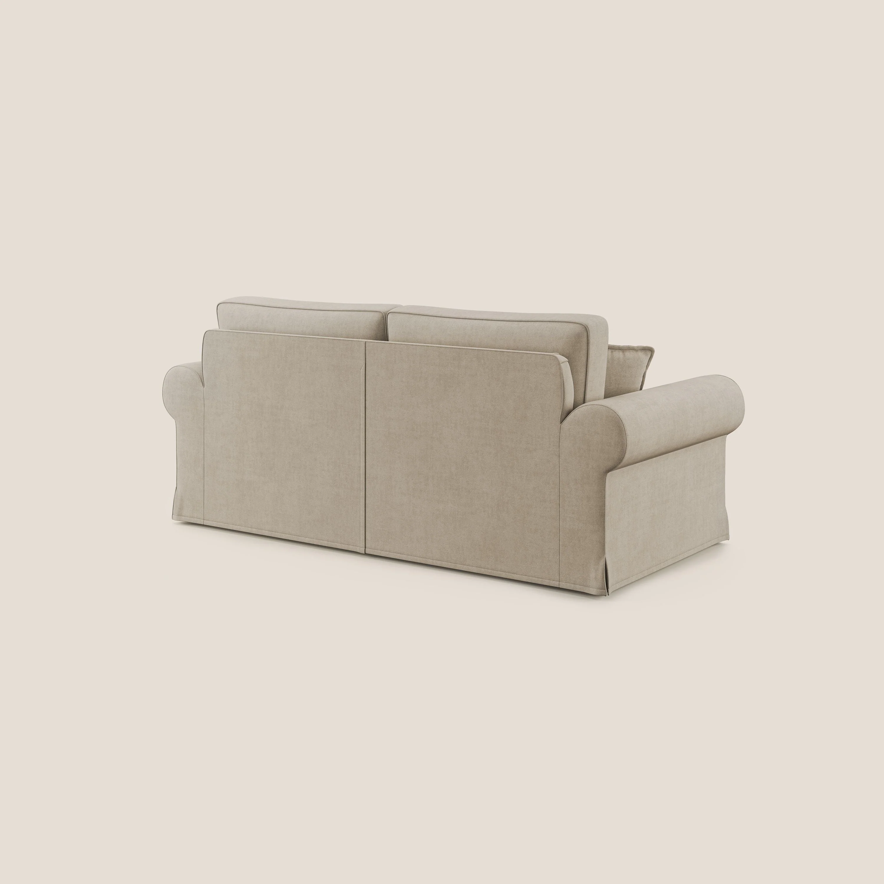 Lady canapé classique en plume d'oie réalisé avec un tissu imperméable T02 beige - Image 5