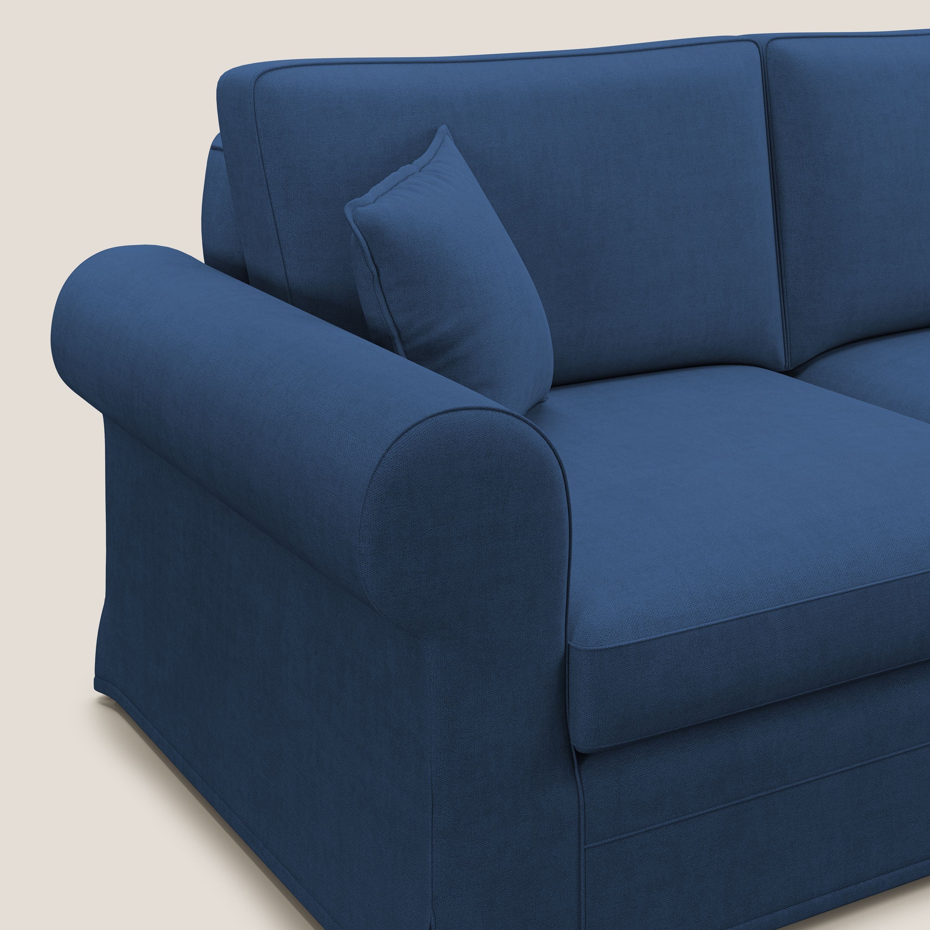 Lady canapé classique en plume d'oie réalisé avec un tissu imperméable T02 bleu - Image 5