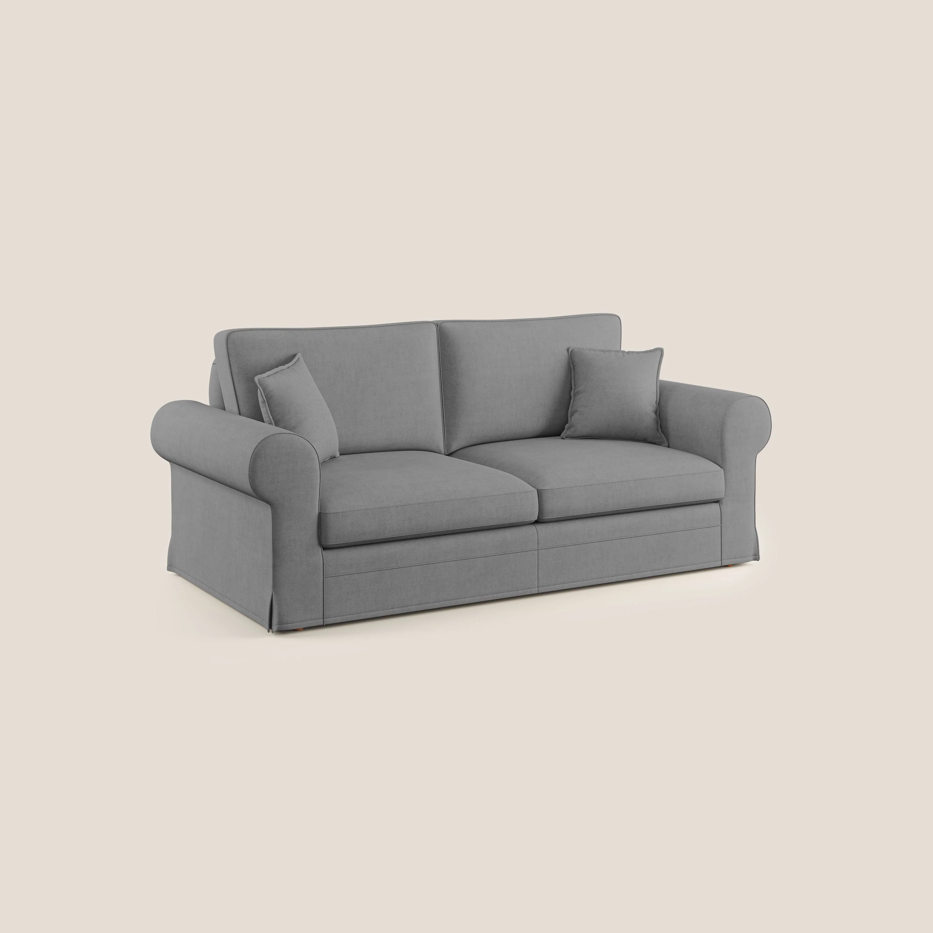 Lady canapé classique en plume d'oie réalisé avec un tissu imperméable T02 gris - Image 2