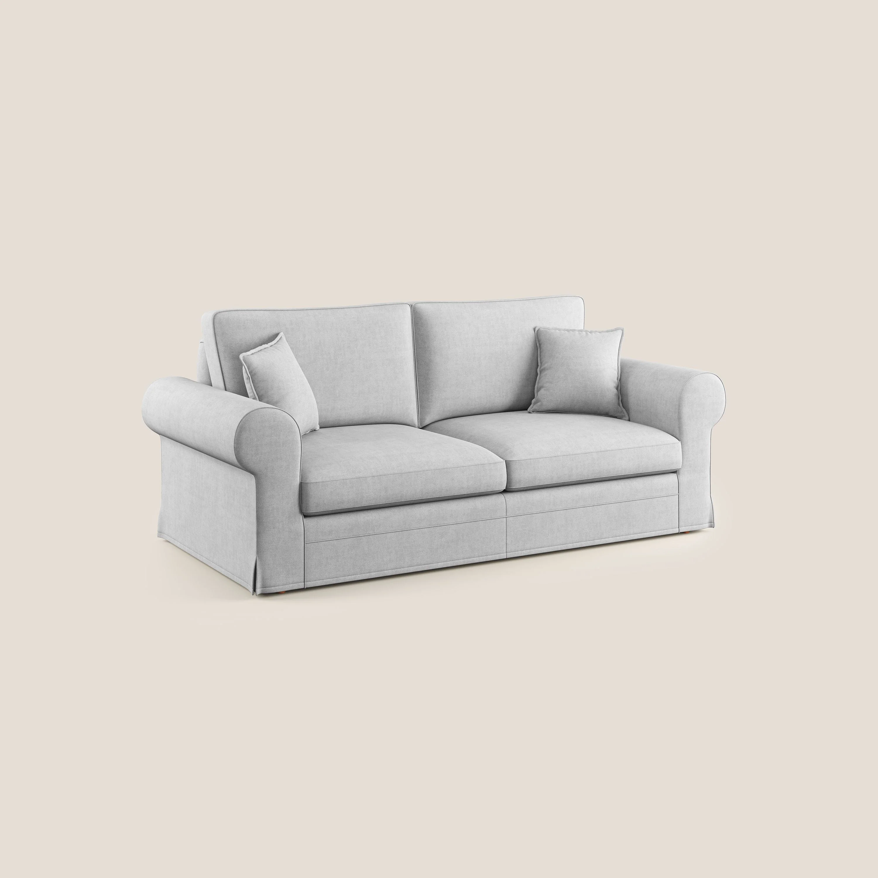 Lady canapé classique en plume d'oie réalisé avec un tissu imperméable T02 gris clair - Image 2