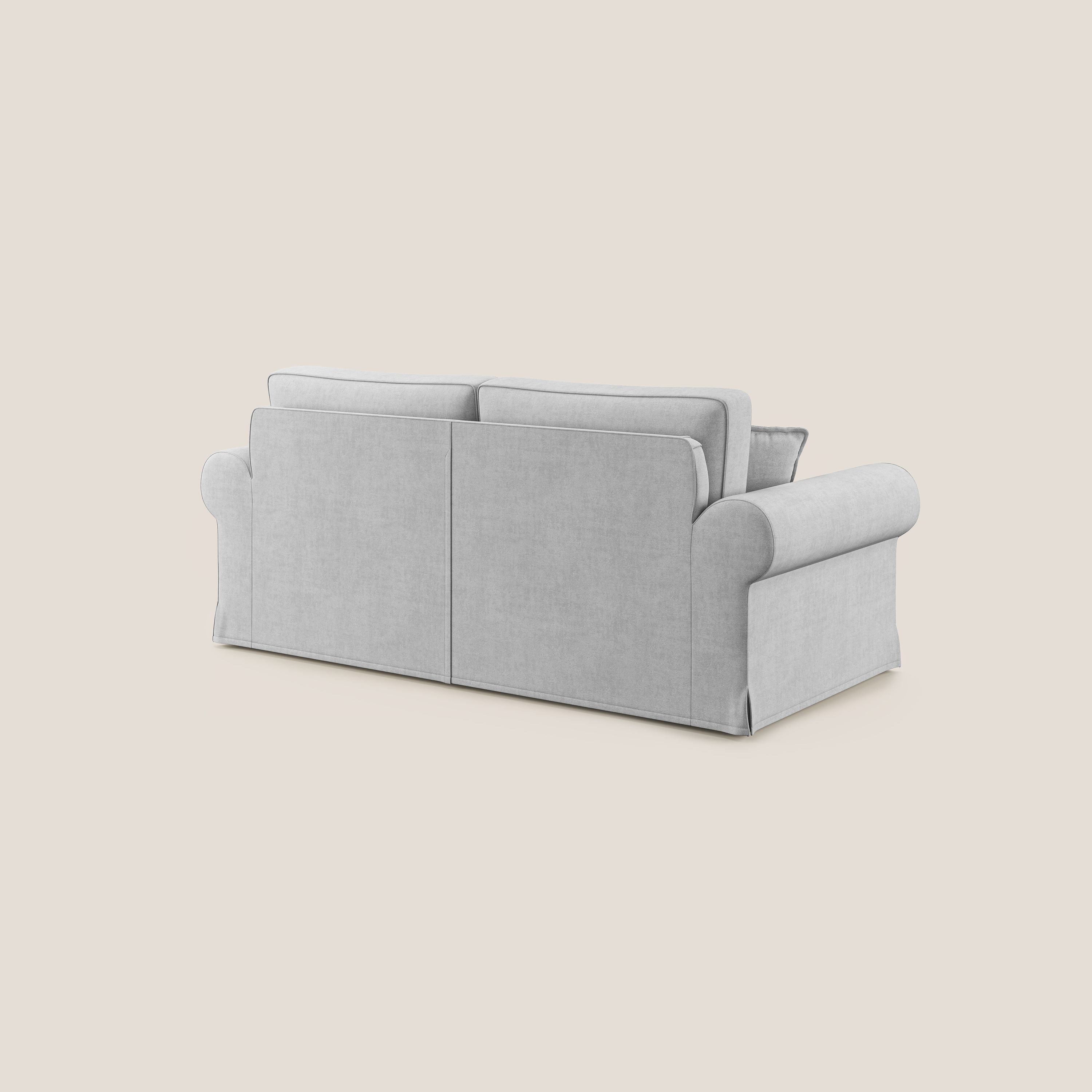 Lady canapé classique en plume d'oie réalisé avec un tissu imperméable T02 gris clair - Image 4