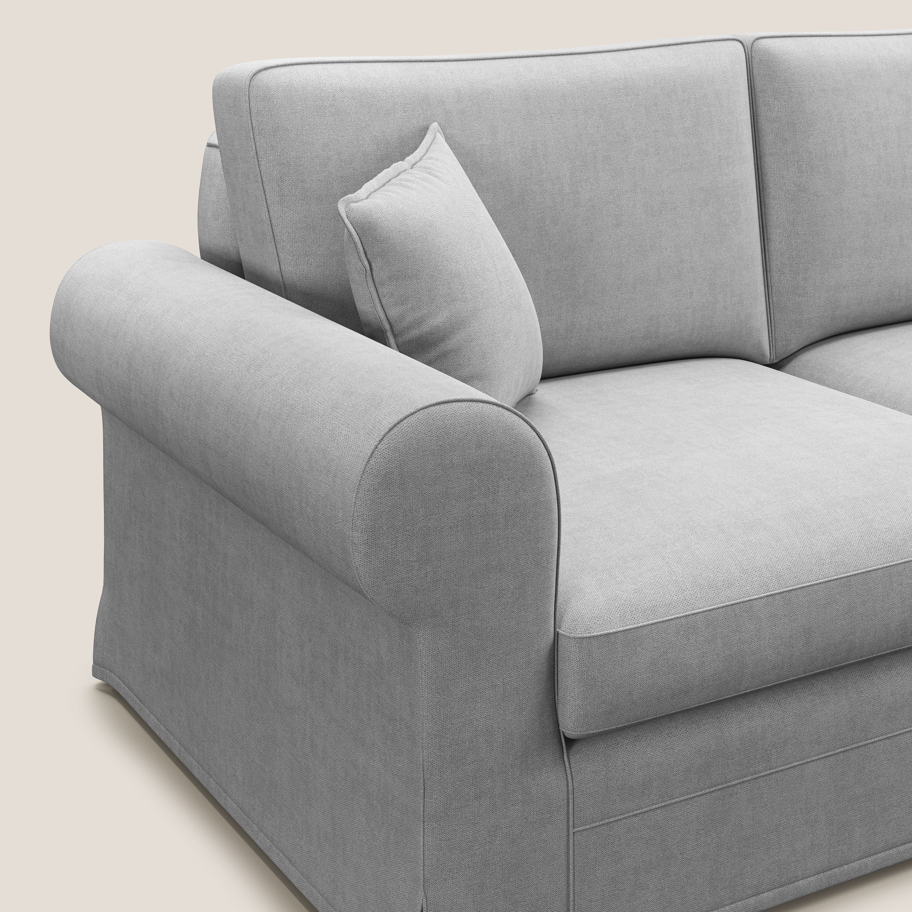 Lady canapé classique en plume d'oie réalisé avec un tissu imperméable T02 gris clair - Image 5