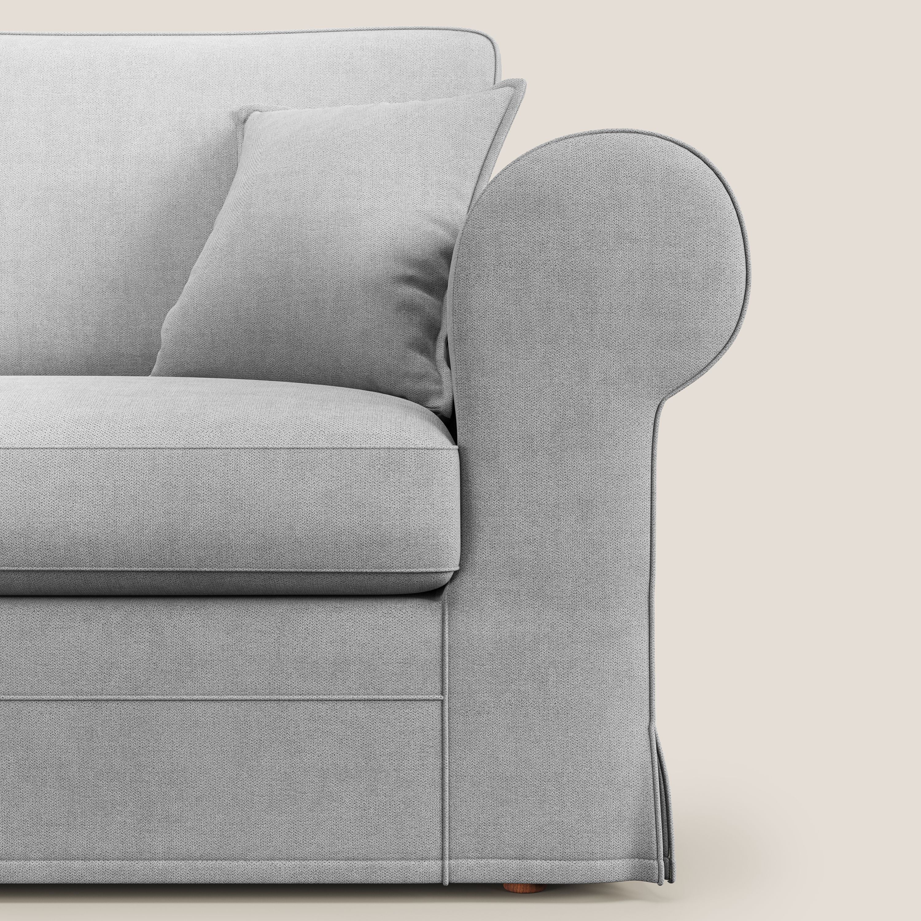 Lady canapé classique en plume d'oie réalisé avec un tissu imperméable T02 gris clair - Image 7