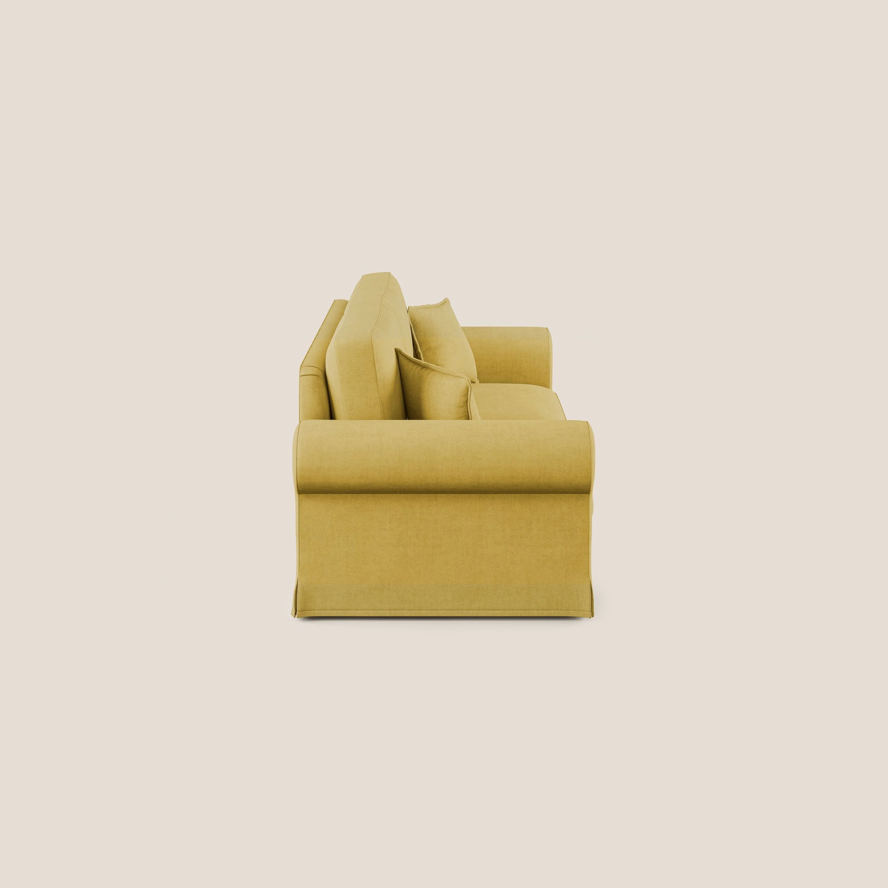 Lady canapé classique en plume d'oie réalisé avec un tissu imperméable T02 jaune - Image 3