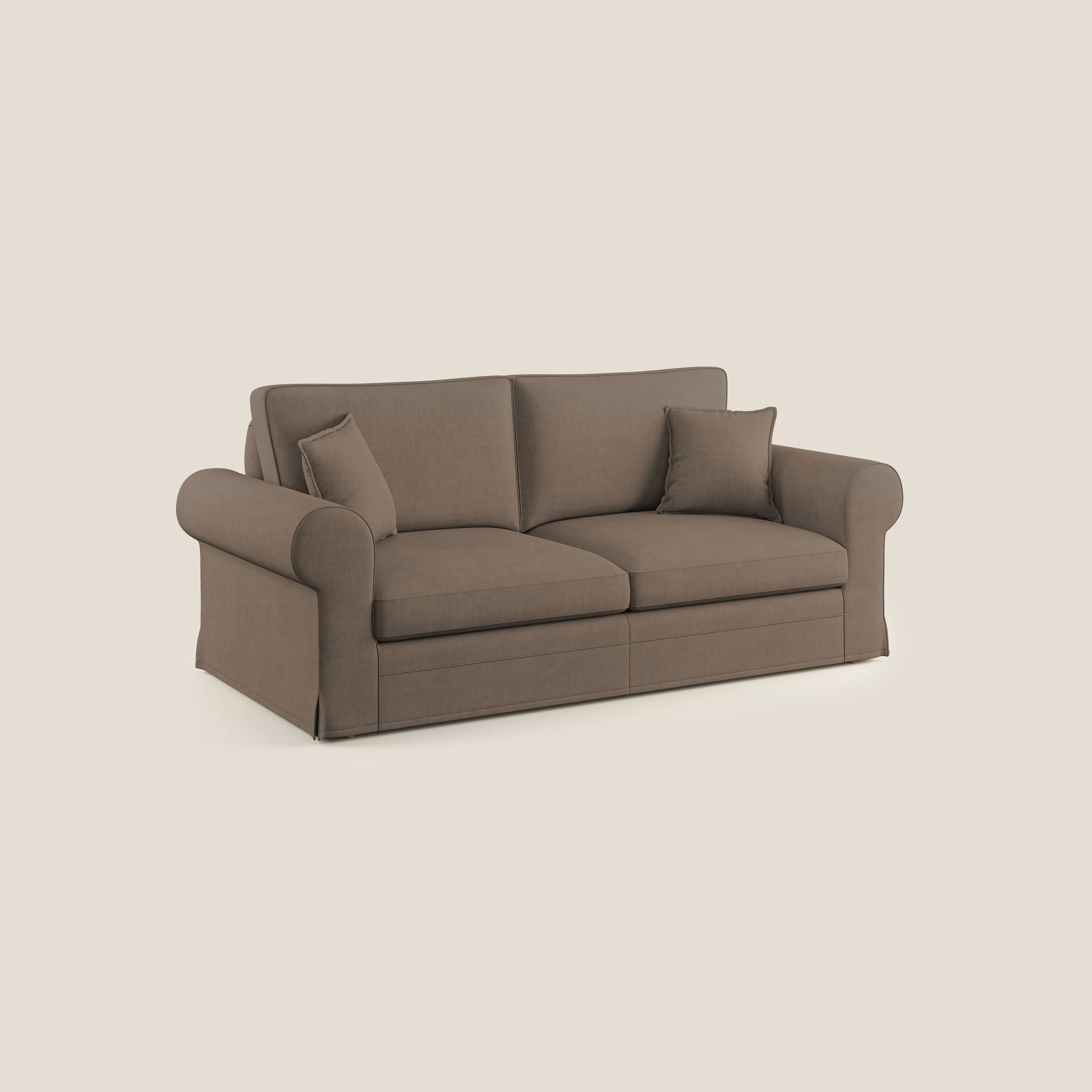 Lady canapé classique en plume d'oie réalisé avec un tissu imperméable T02 marron - Image 2