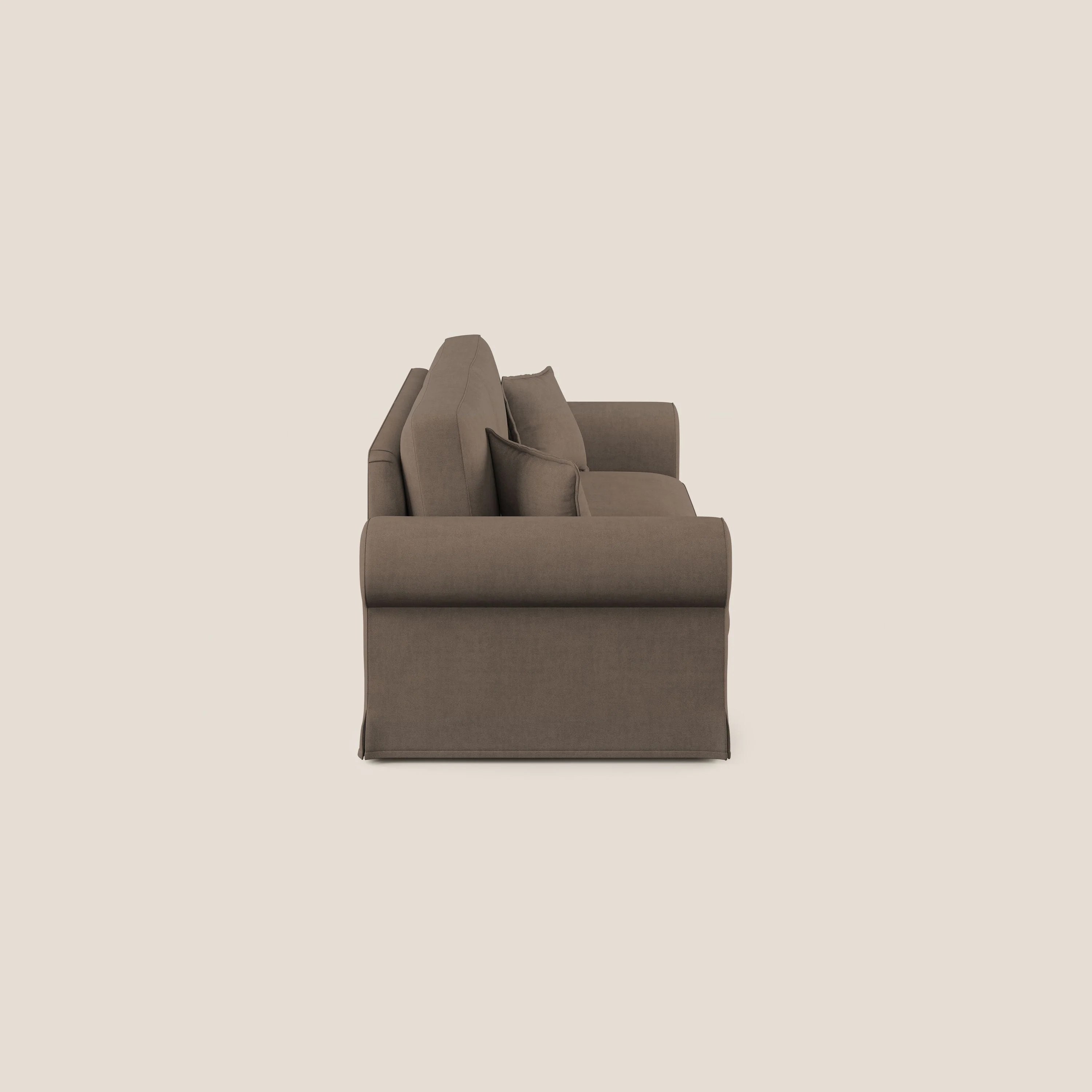 Lady canapé classique en plume d'oie réalisé avec un tissu imperméable T02 marron - Image 3