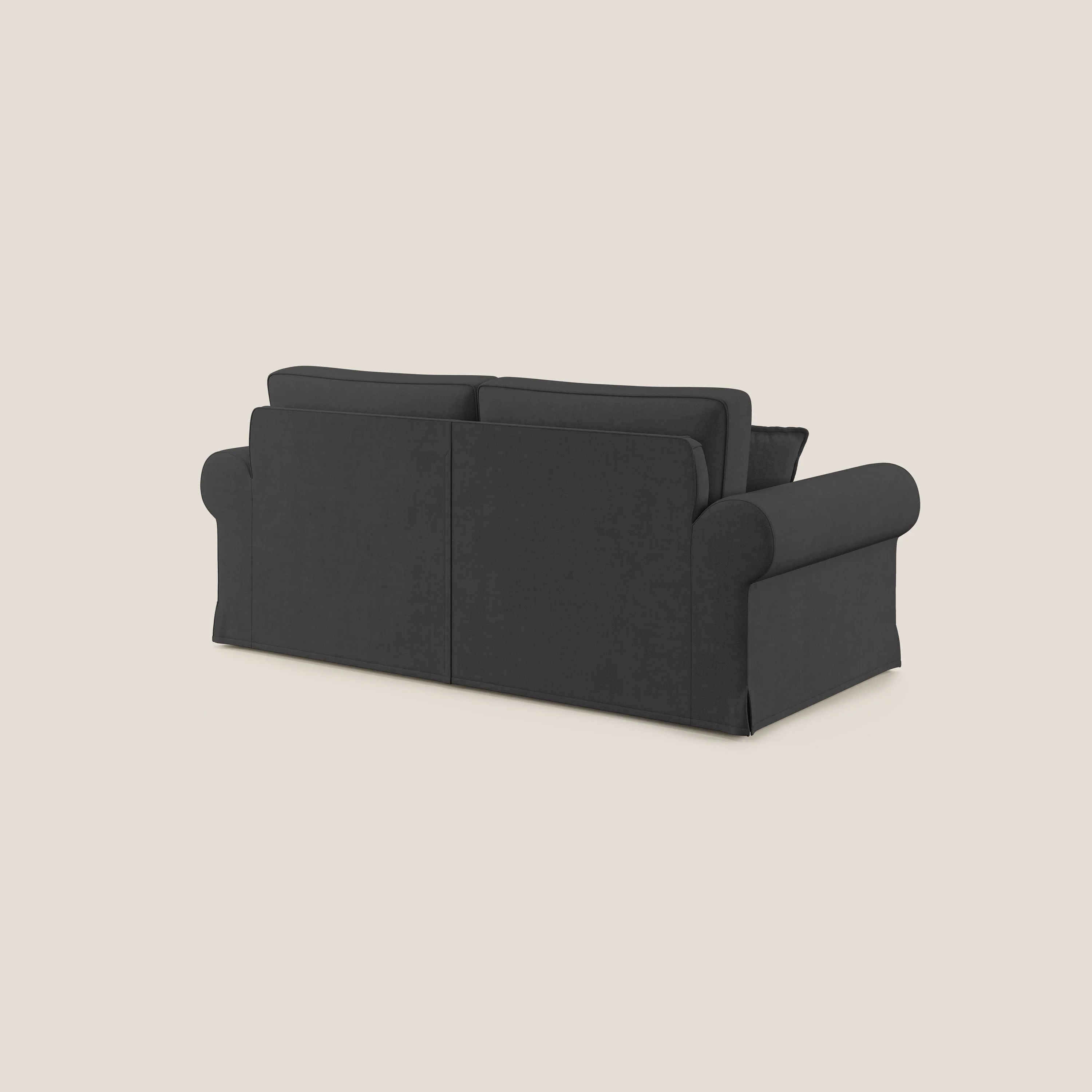 Lady canapé classique en plume d'oie réalisé avec un tissu imperméable T02 noir - Image 4