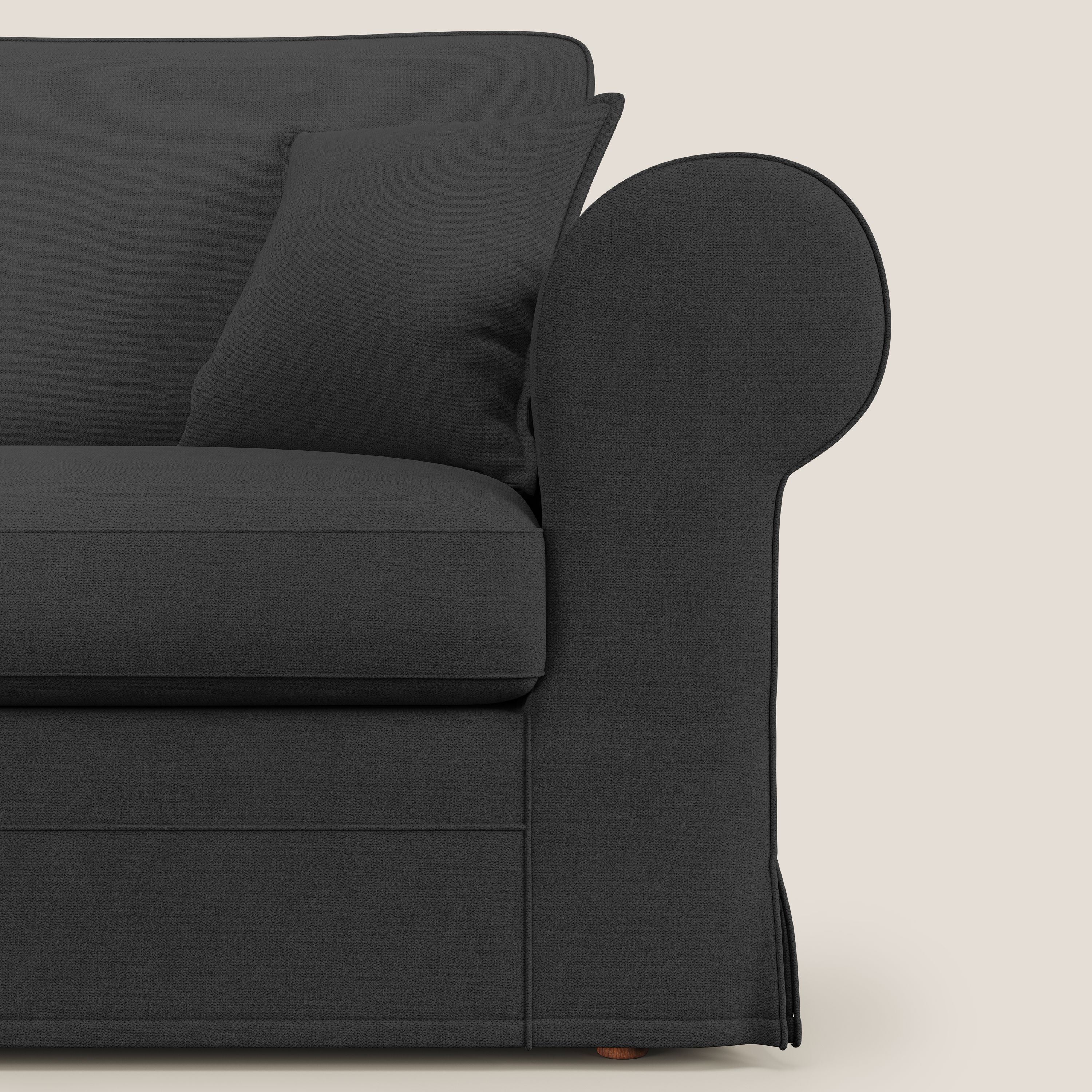 Lady canapé classique en plume d'oie réalisé avec un tissu imperméable T02 noir - Image 7