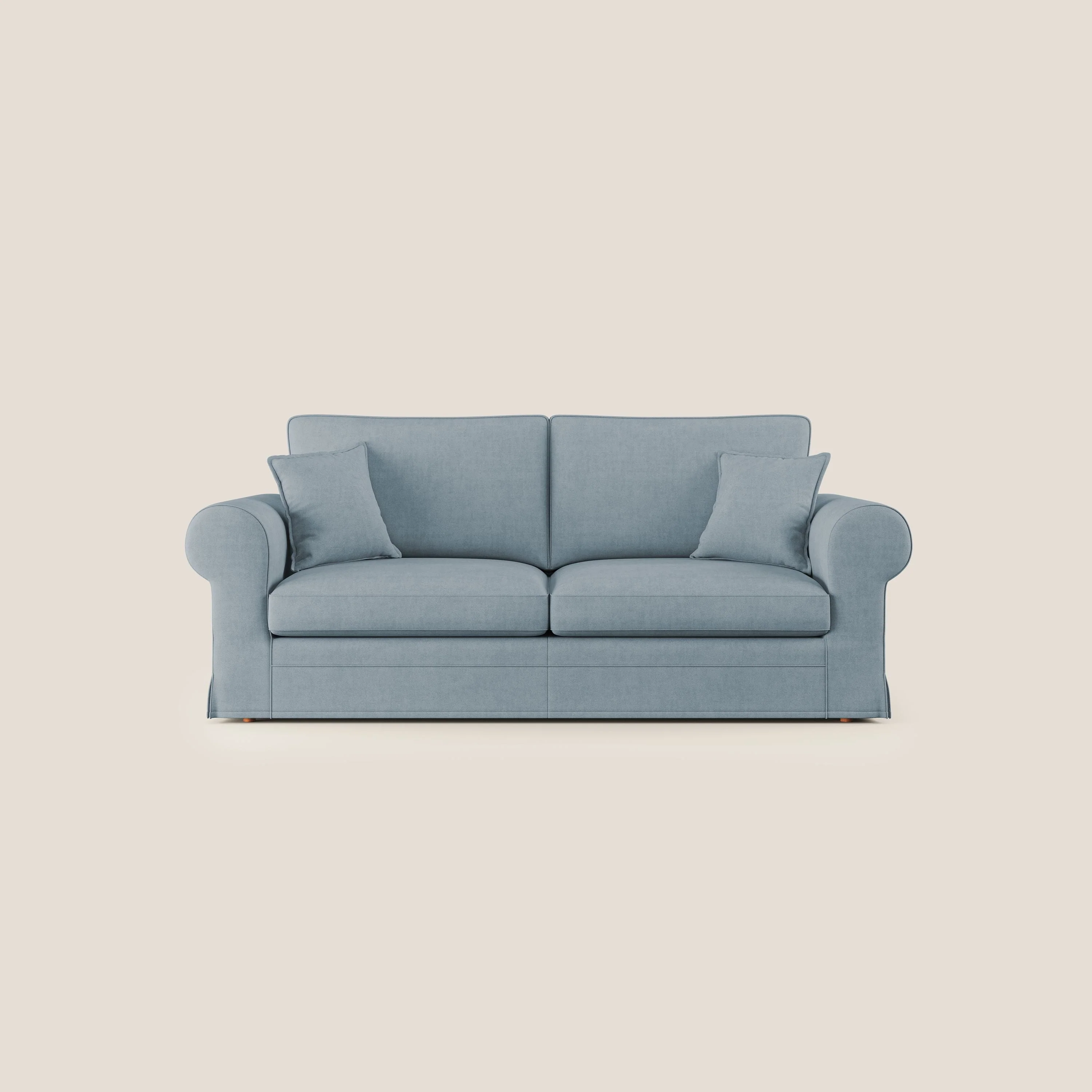 Lady canapé classique en plume d'oie réalisé avec un tissu imperméable T02 sucre glace