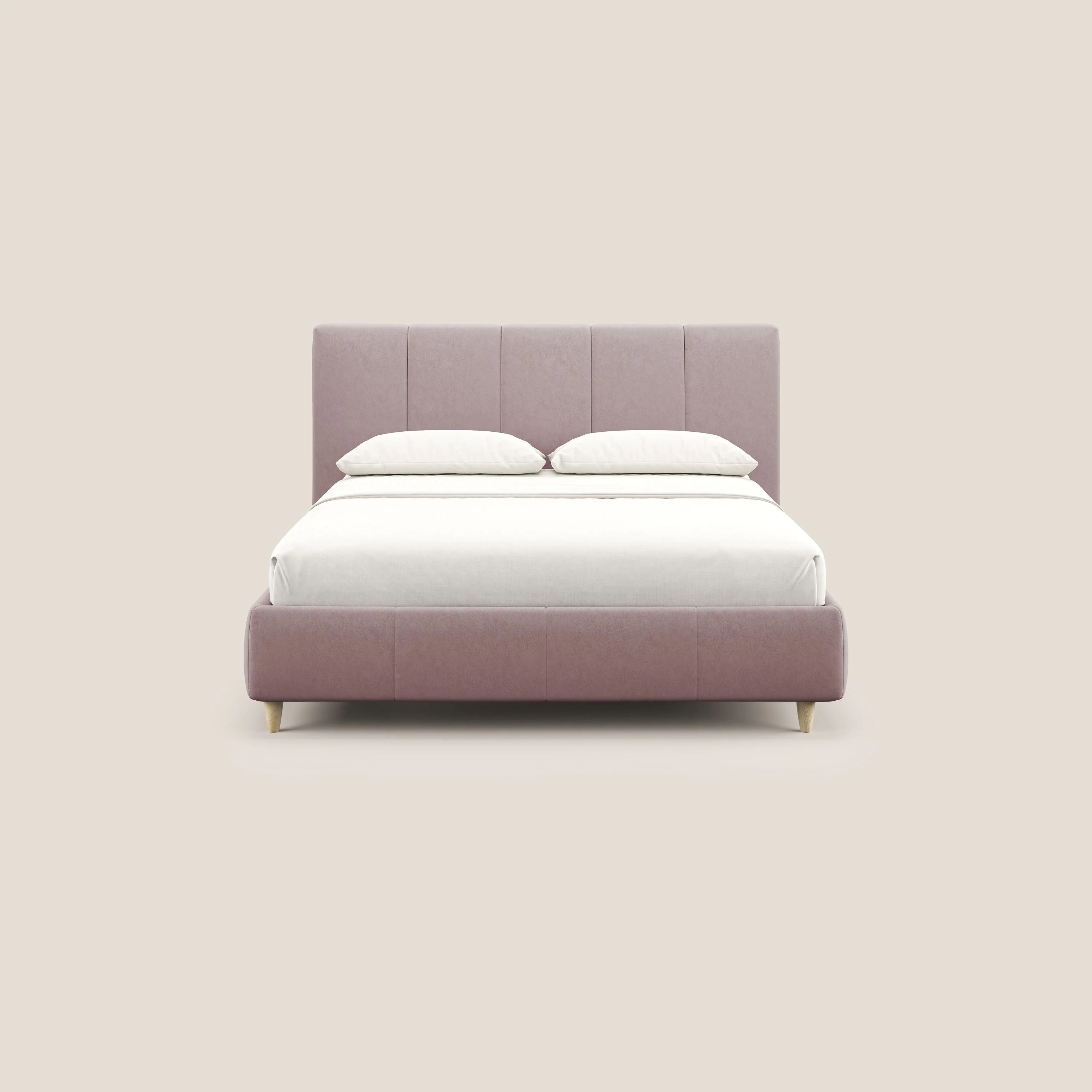 Laura lit avec coffre déhoussable en microfibre velours T09 rose - Image 3